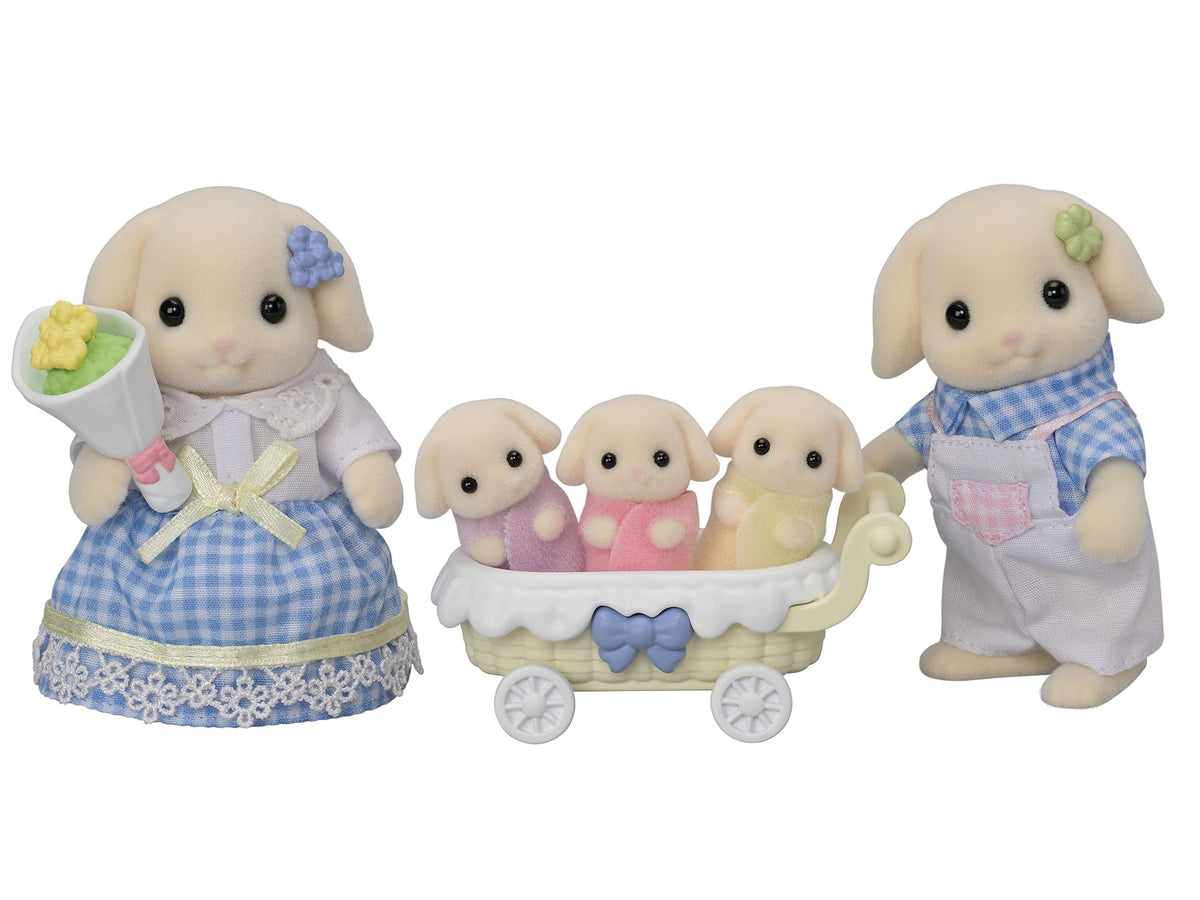 Sylvanian Families Flora Rabbit Family Playset - 5 Figures - Age 3+