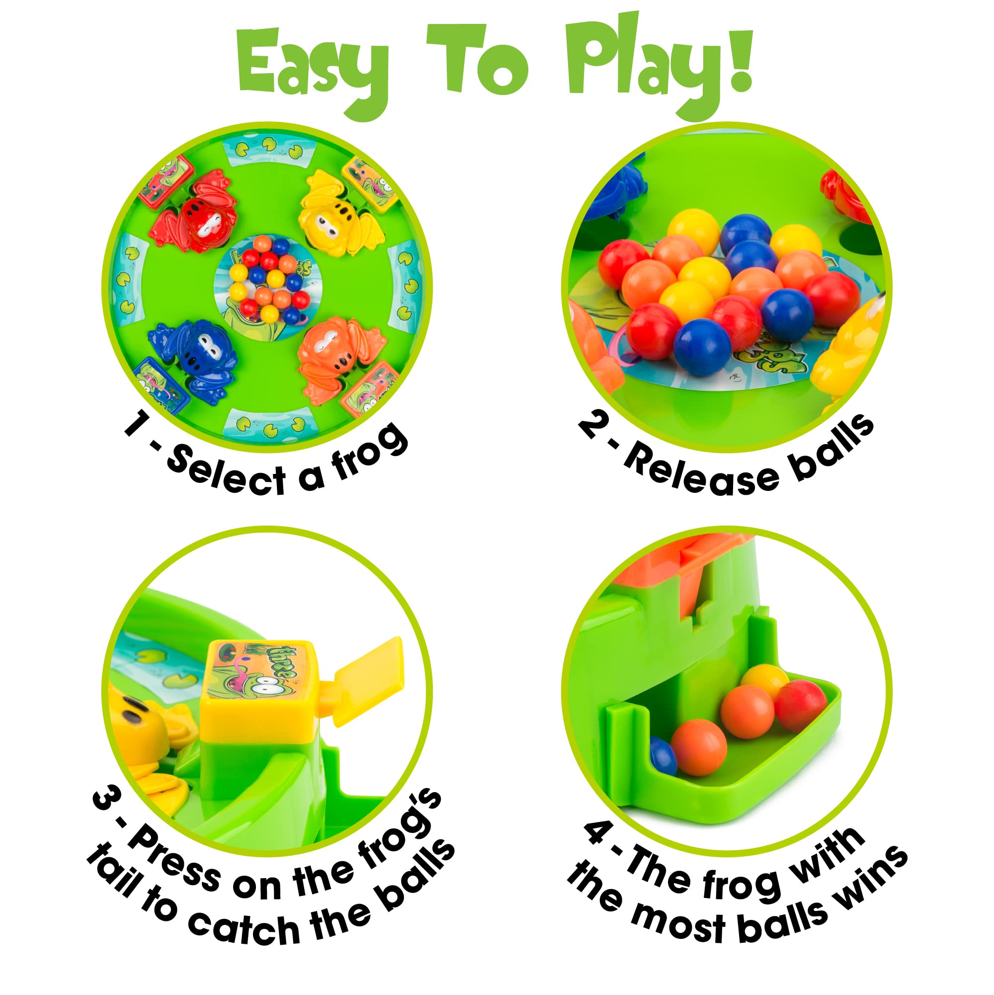 Toyrific Hungry Frogs Board Game for Kids, 4-Player Family Game 12