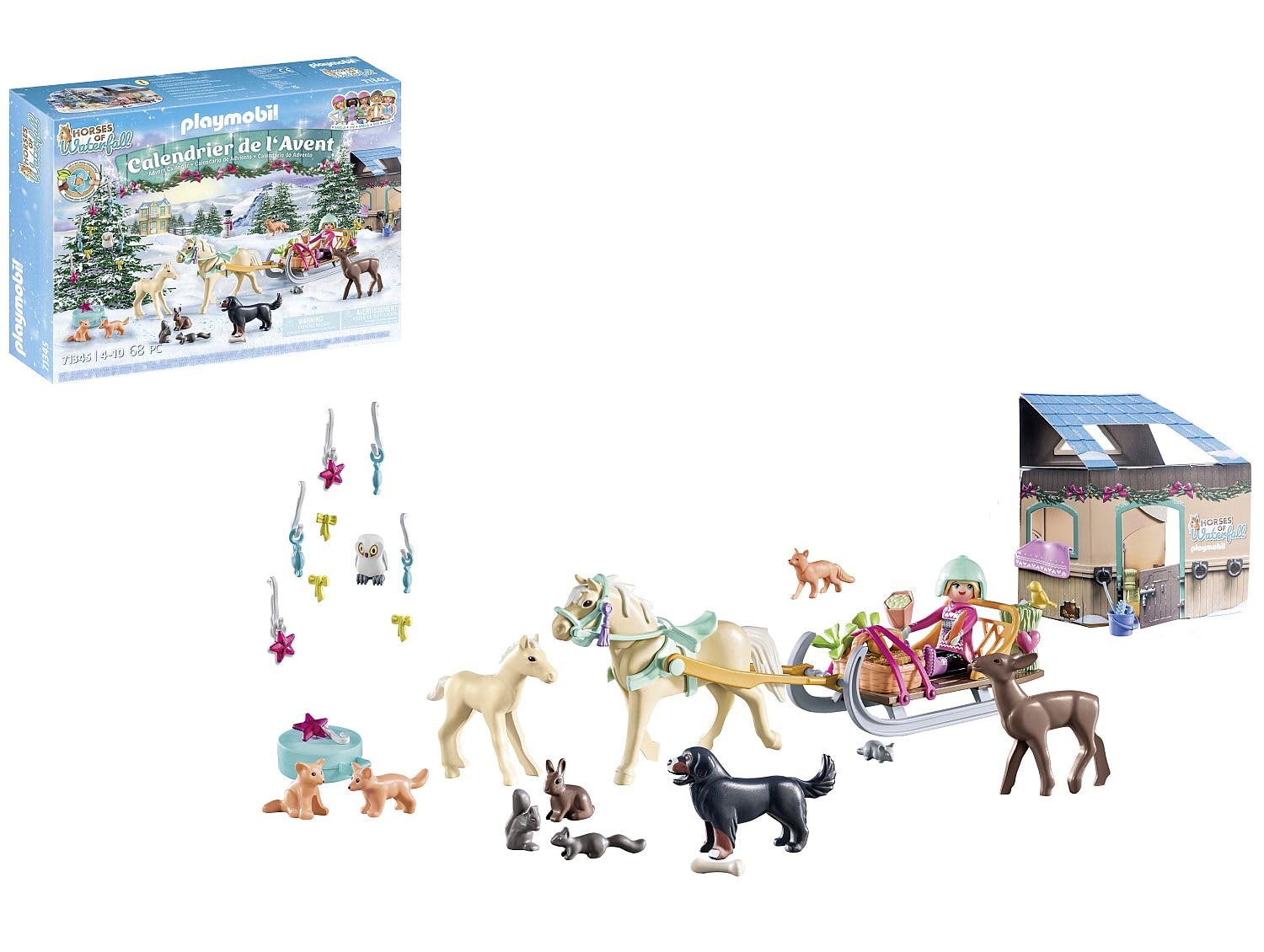 Playmobil 71345 Advent Calendar - Christmas Sleigh Ride, 24 Doors, 68-Piece Playset for Ages 4+