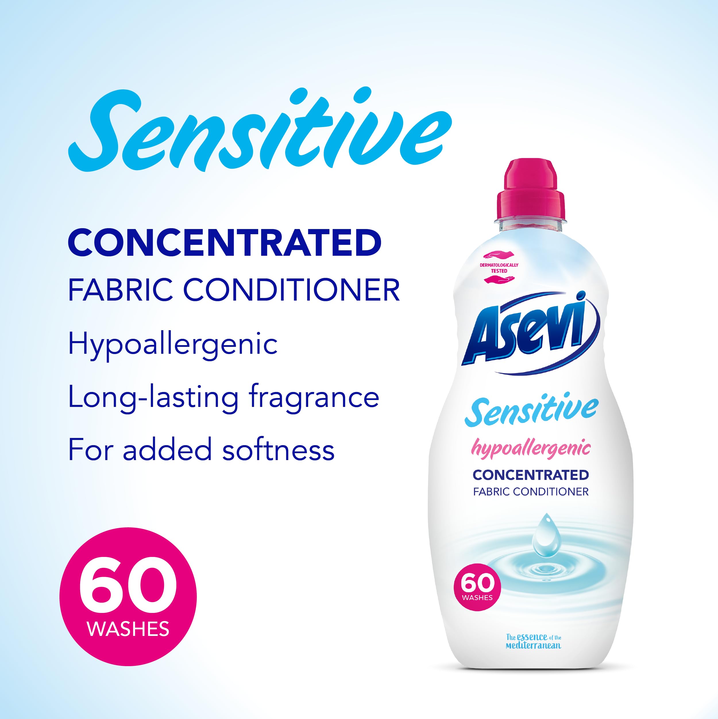 Asevi - Sensitive Fabric Conditioner Liquid (1.38L, 60 Washes) 5