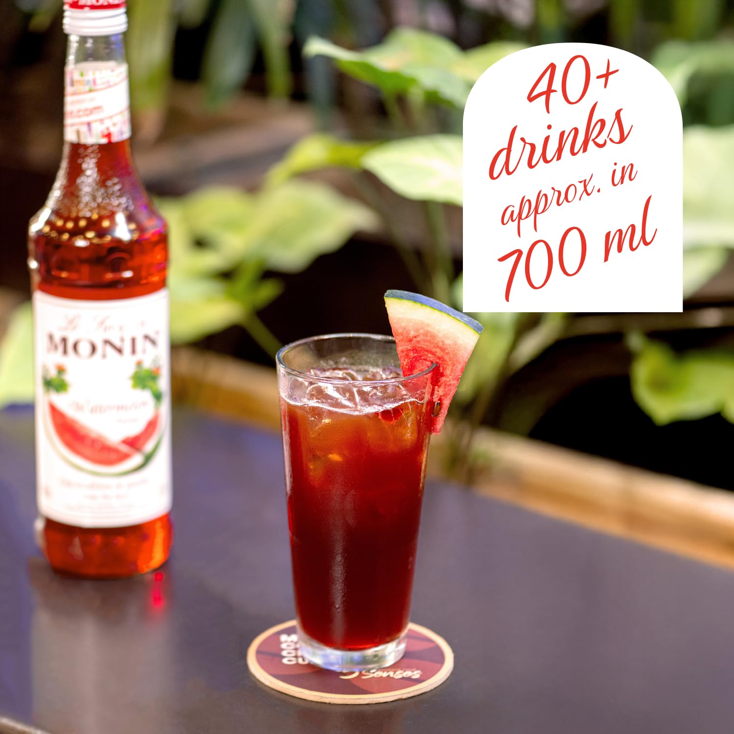MONIN Watermelon Syrup 700ml - Vegan, Halal, Kosher - Natural Flavour, Allergen-Free Beverage Syrup 6