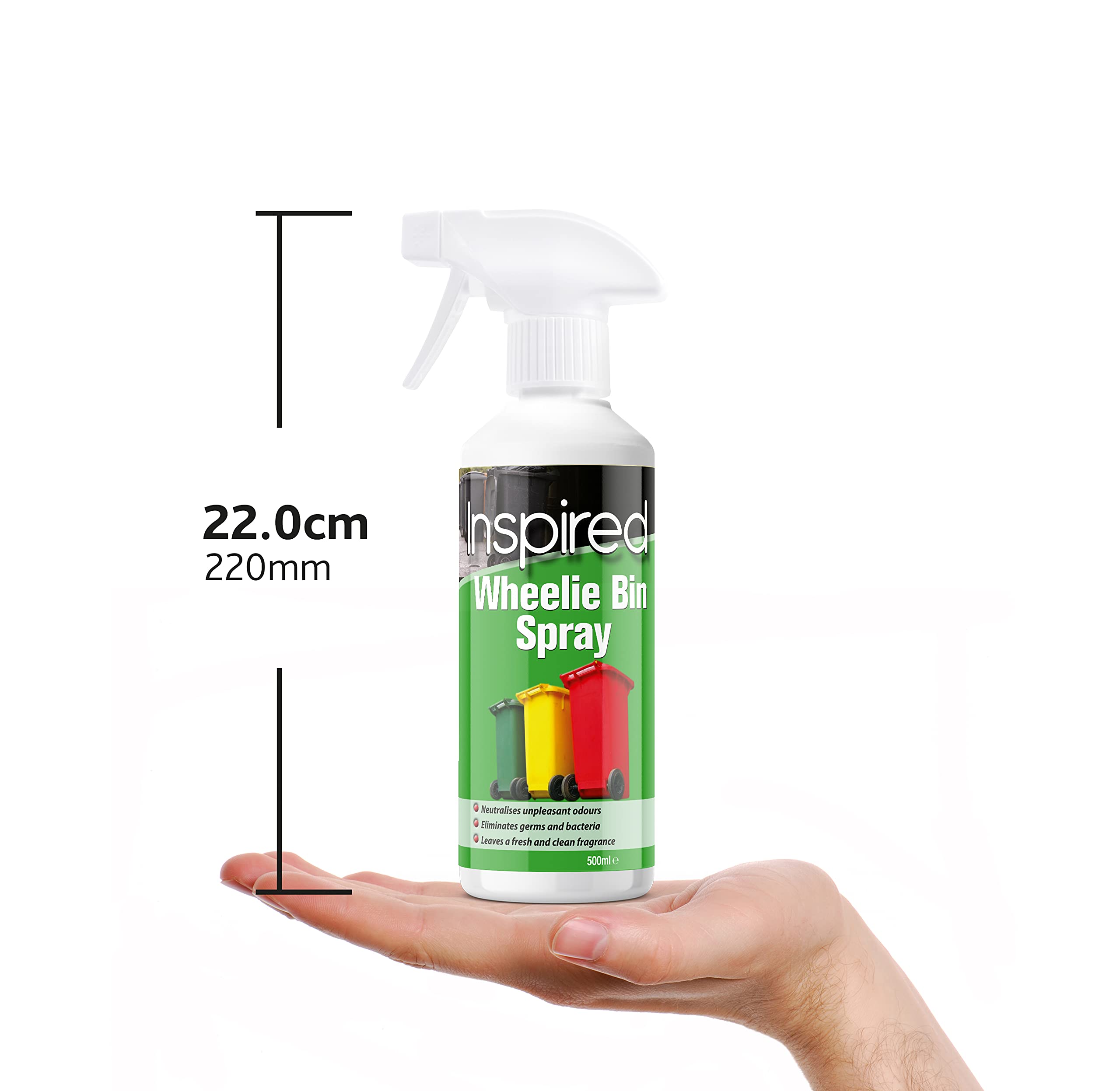 Inspired Wheelie Bin Cleaner - Kills 99.9% of Germs, Deodorises, Cleans & Sanitises | 500ml Spray