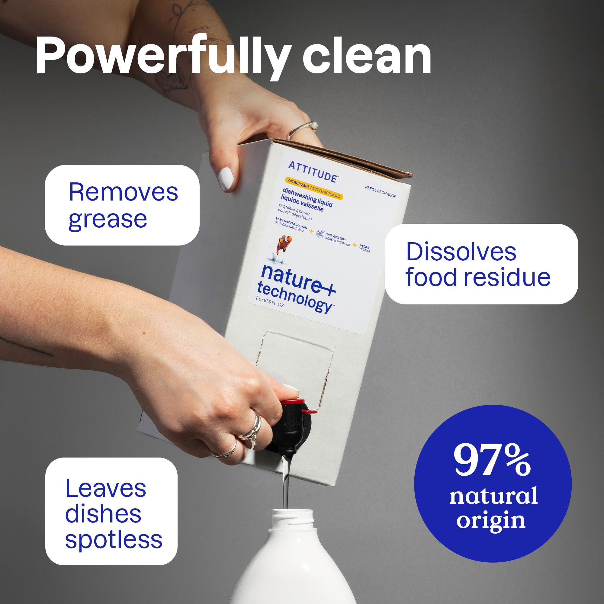 ATTITUDE - Washing Up Liquid, EWG Verified, Plant-Based & Vegan Dish Soap 5