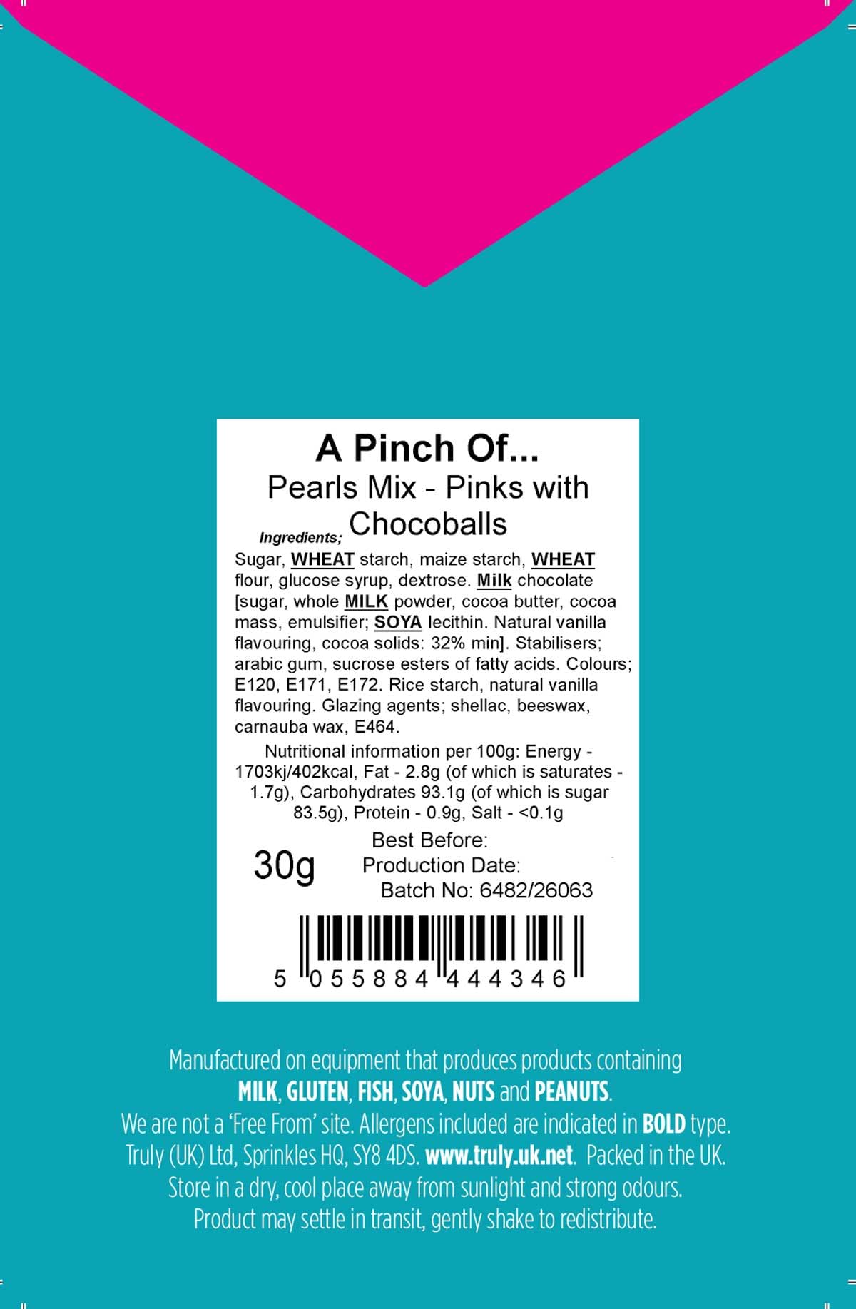 A Pinch Of Pearls Mix Pink Cake Topper Sprinkles - 30g