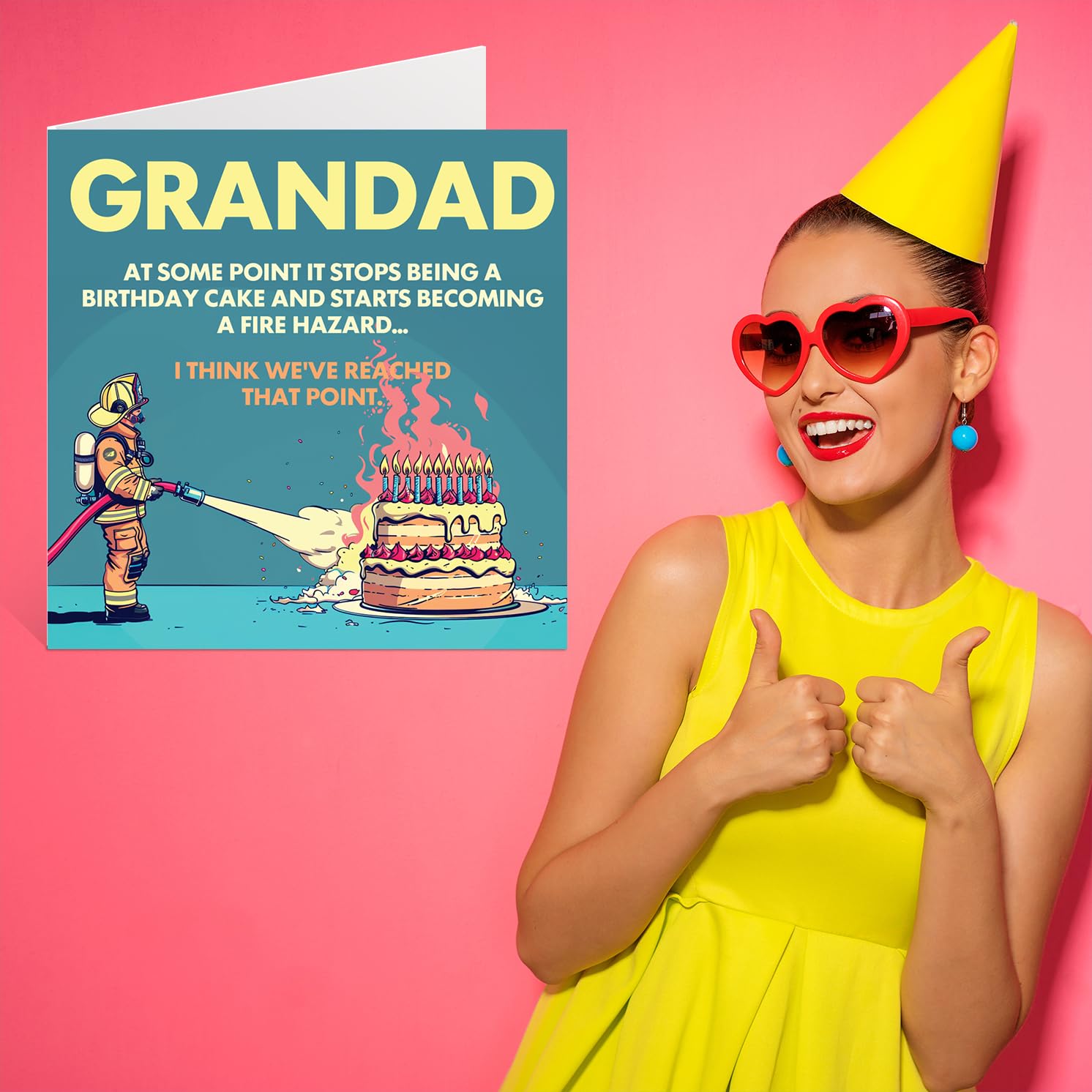 Stuff4 Rude Grandad Birthday Card - Fire Hazard Joke | 145mm x 145mm 7