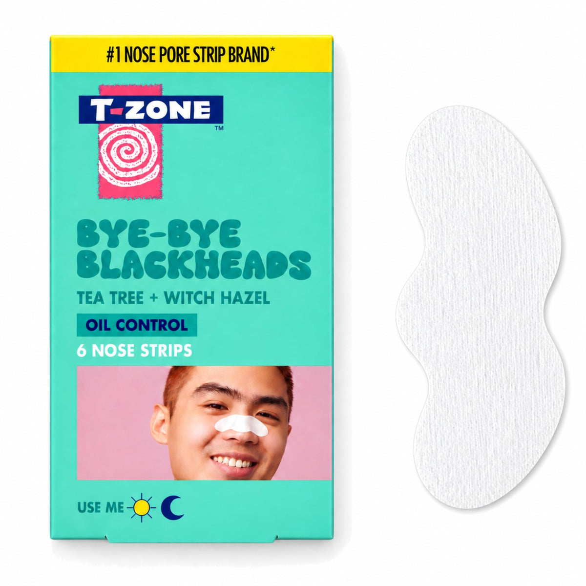 T-Zone Tea Tree & Witch Hazel Nose Pore Strips - Deep Cleansing, Oil Control, Pore Treatment (6 Count)