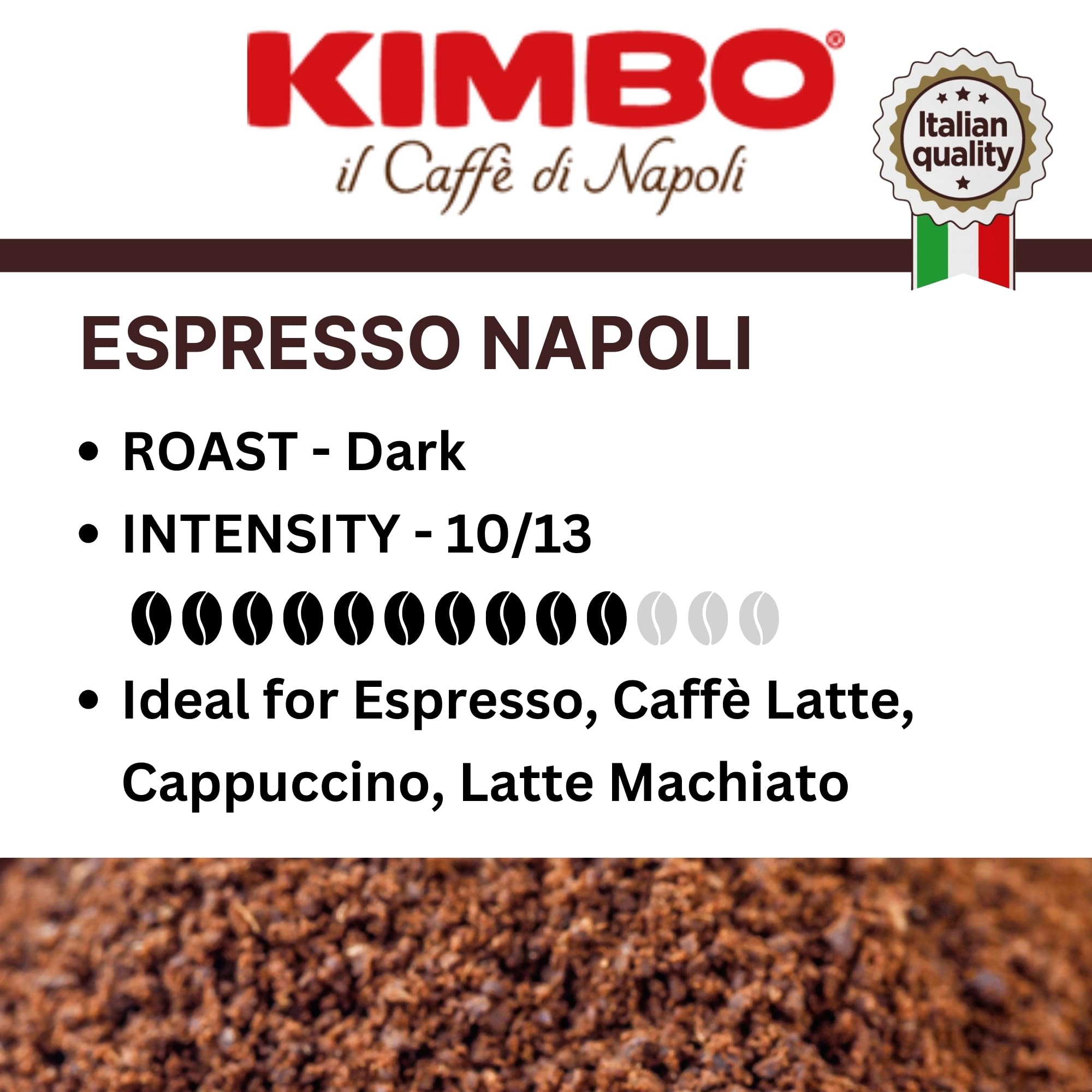 Kimbo Espresso Napoli Ground Coffee 5 x 250g - Italian Medium Dark Roast 3