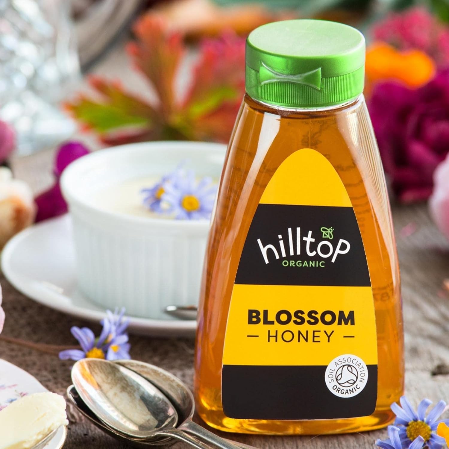 Hilltop Honey - Organic Blossom Honey - Squeezy Bottle - 340g 5