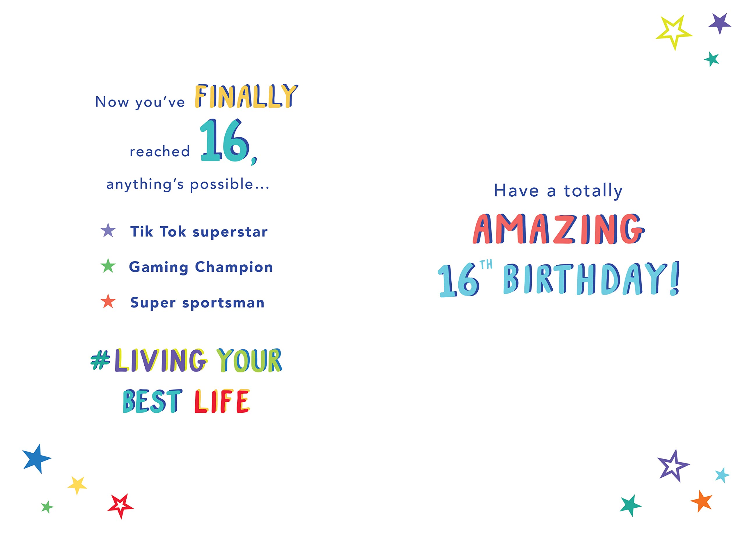Piccadilly Greetings Age 16 Milestone Birthday Card for Boys | Approx. 7 x 5 Inches