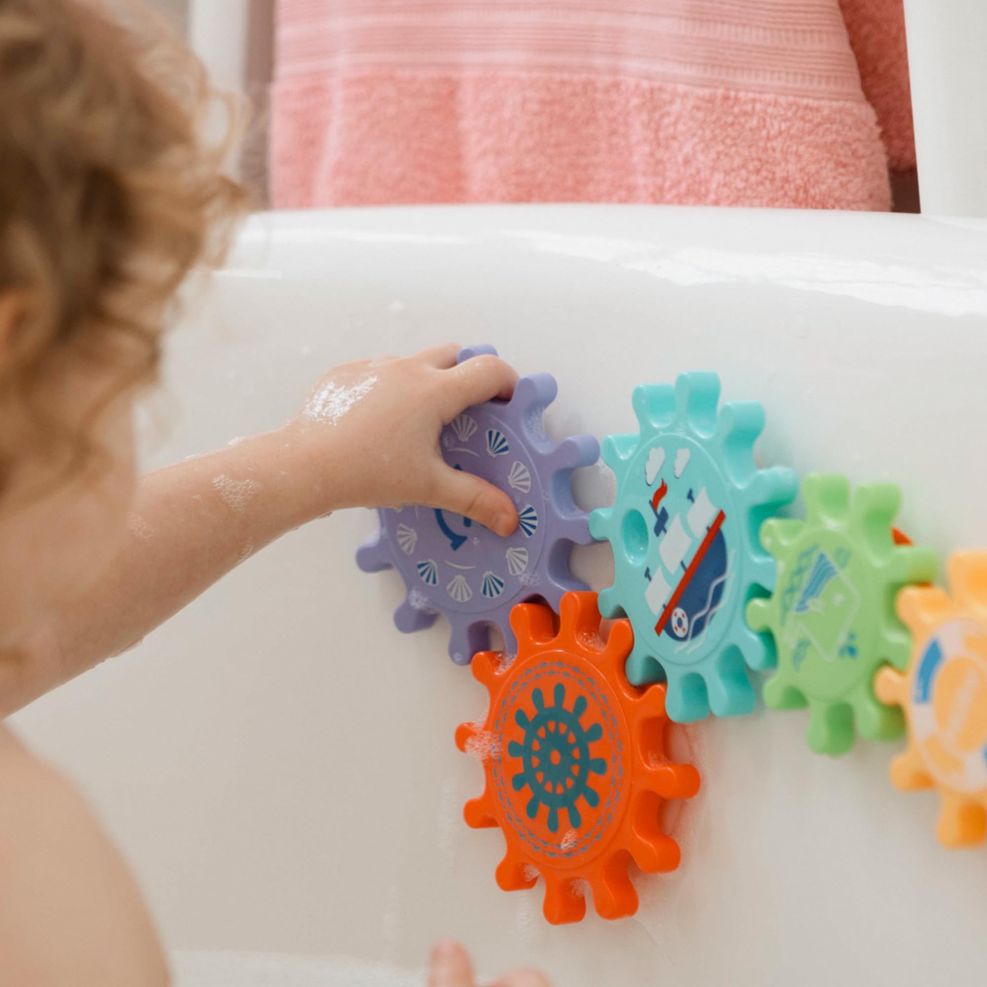 Nuby Bath Cogs Baby Bath Toy - Spinning Cogs for Sensory Play, 12 Months+ 5