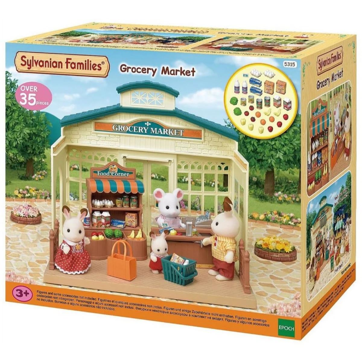 Sylvanian Families Grocery Market Playset - 20-Piece Role Play Set for Ages 3+ 7