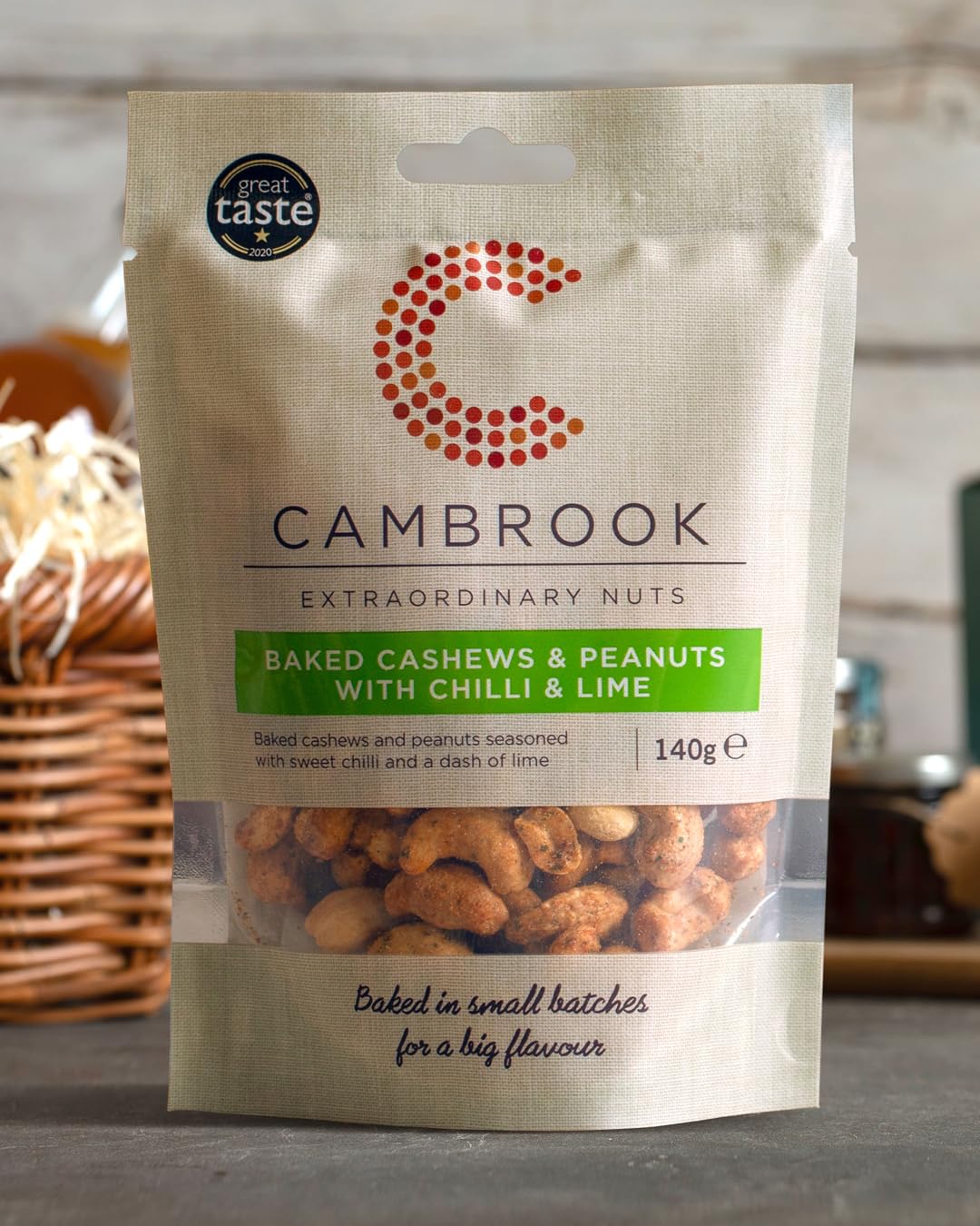 Cambrook - Baked Cashews & Peanuts With Chilli & Lime, 140g Bag 3