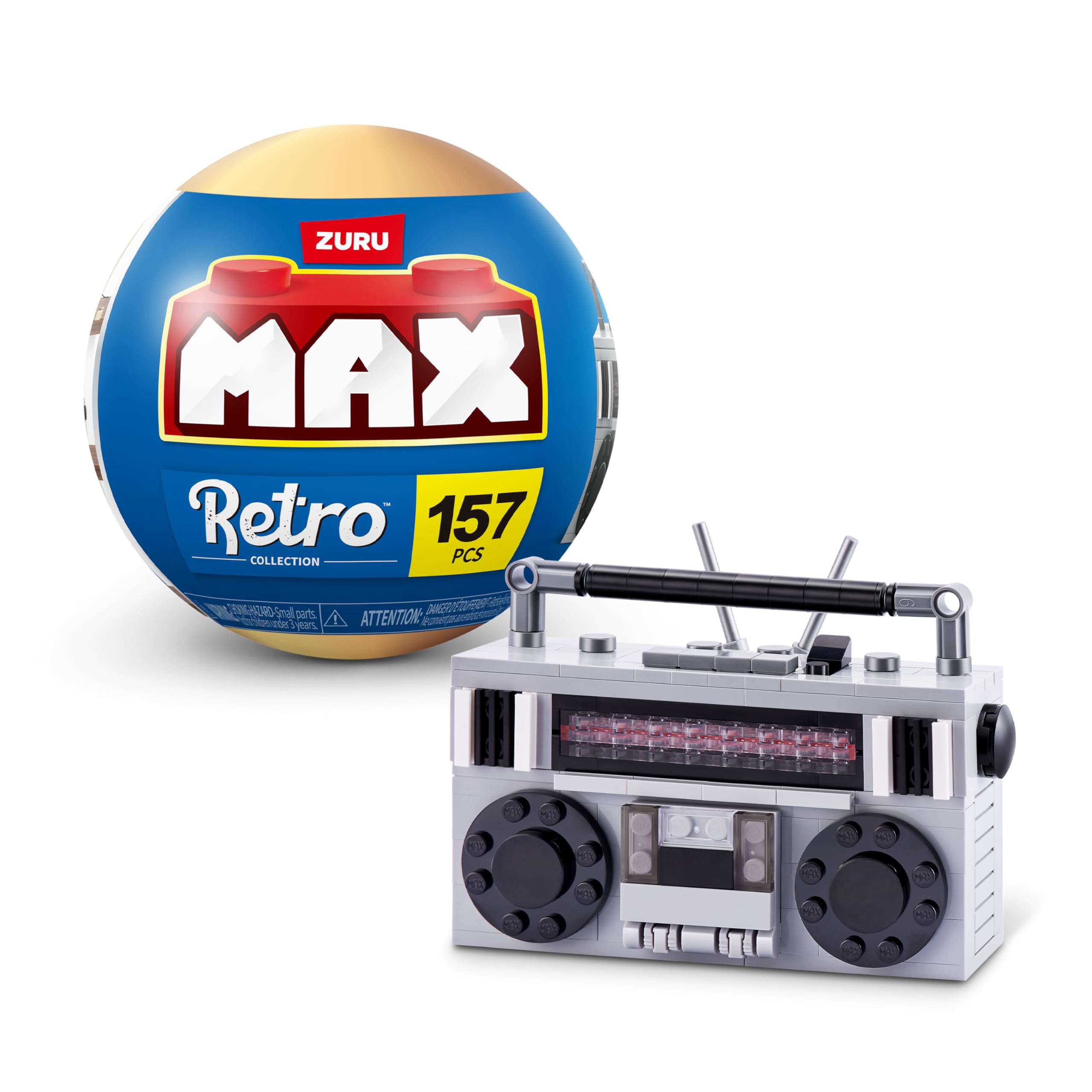 Max Build More MAX Premium Retro Building Bricks (Cassette Radio) - 221 Pieces | Collectible Mini | Ages 3+ 1