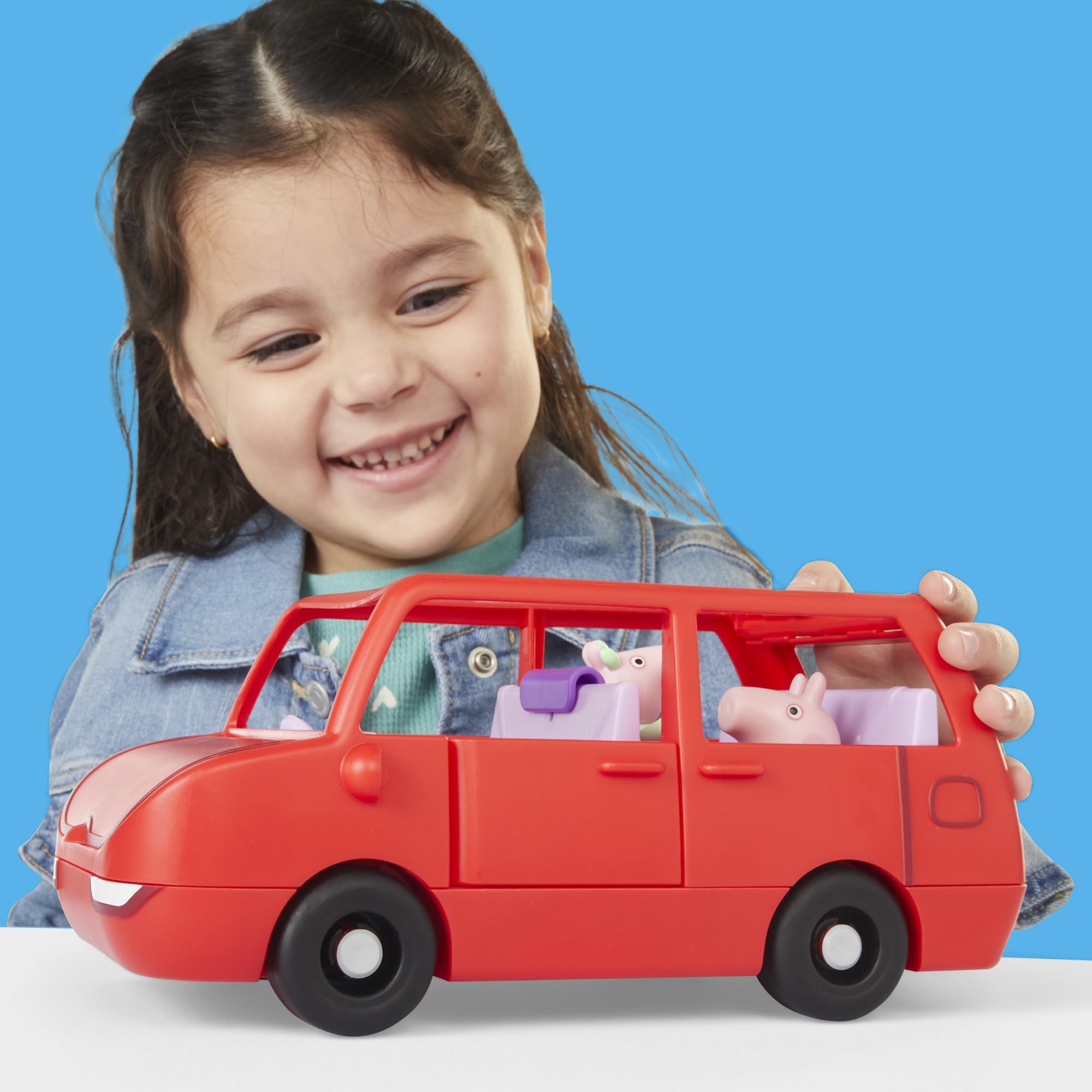 Peppa Pig Big Family Car Playset - Red Vehicle with Peppa & Baby Evie Figures 6