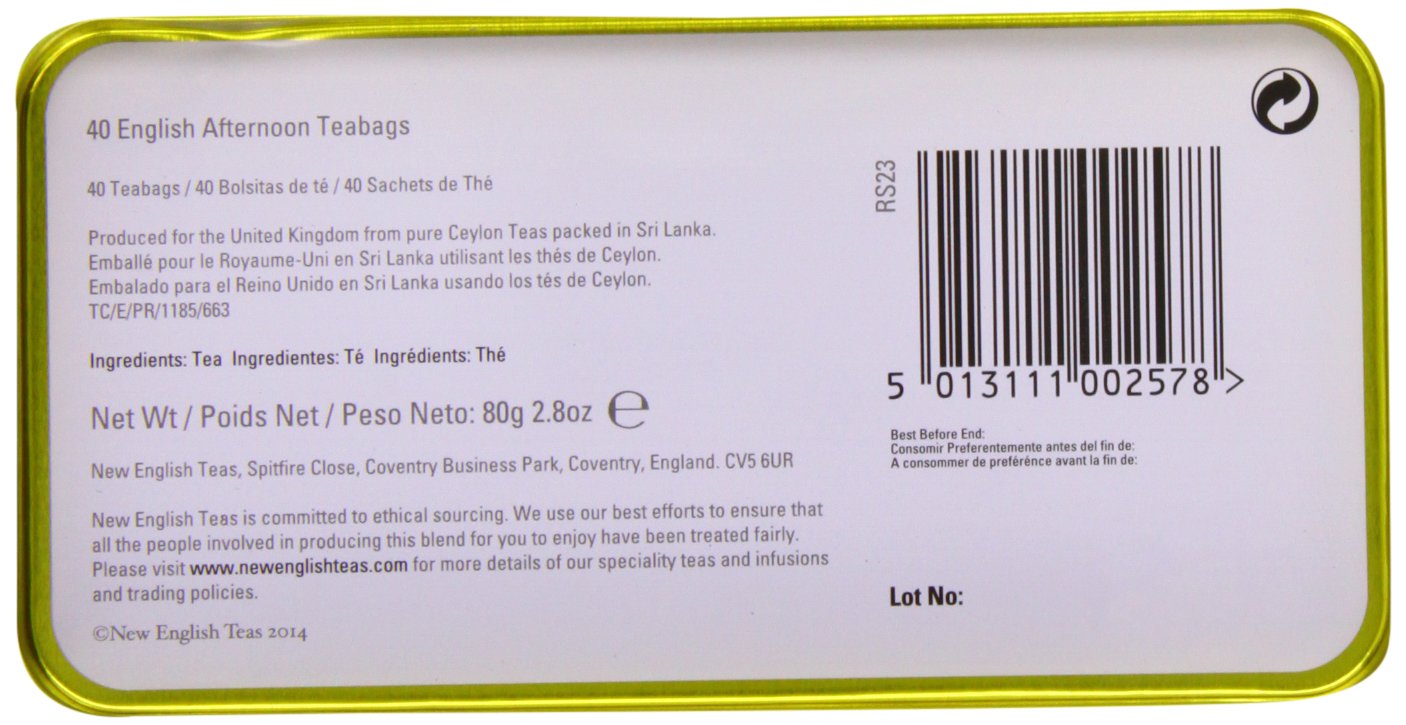 New English Teas - England Needs You Tea Tin with 40 English Afternoon Teabags 6