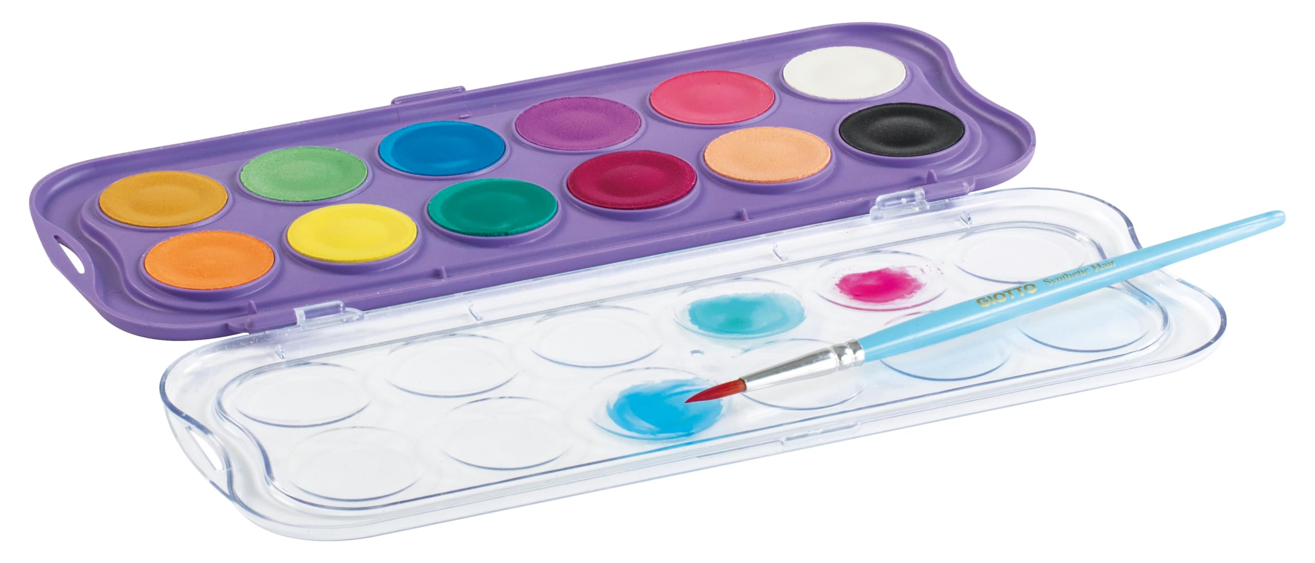 GIOTTO Candy Collection Watercolour Paint Set - 12 Intense Colours | Includes Brush | Pastel Palette 3