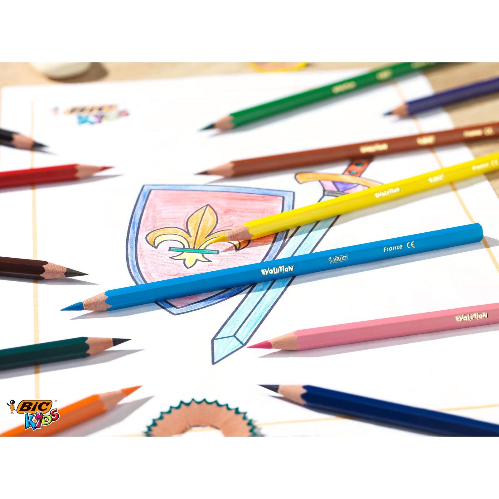 BIC Kids Evolution ECOlutions Colouring Pencils - 24 Assorted Colors, 60-Pencil Tin 5