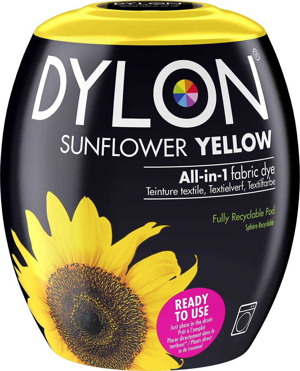 Dylon Washing Machine Fabric Dye Pod - Sunflower Yellow, 350g