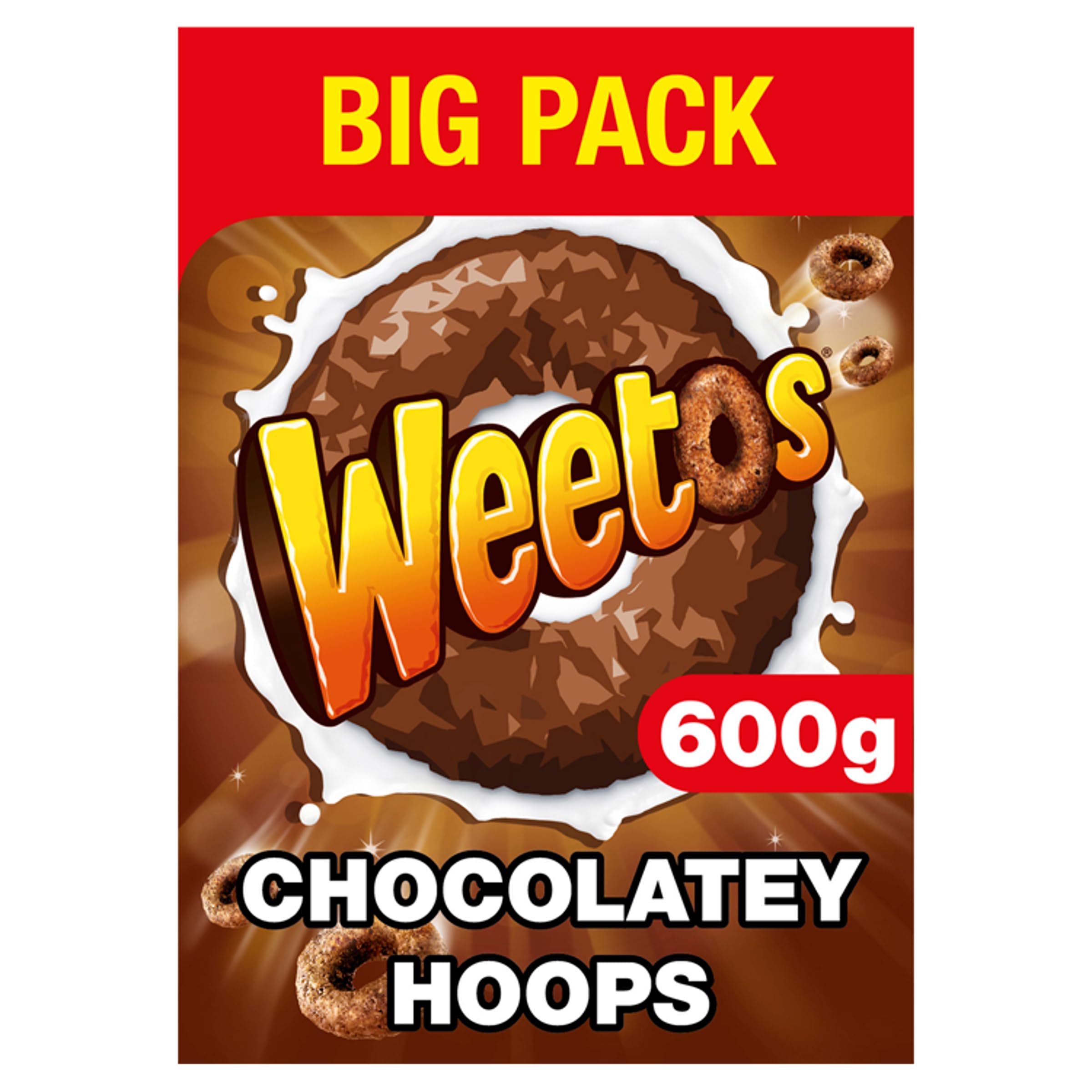 Weetos Chocolatey Hoops 600g - High Fibre Wholegrain Cereal with Iron, B12 & Vitamin D