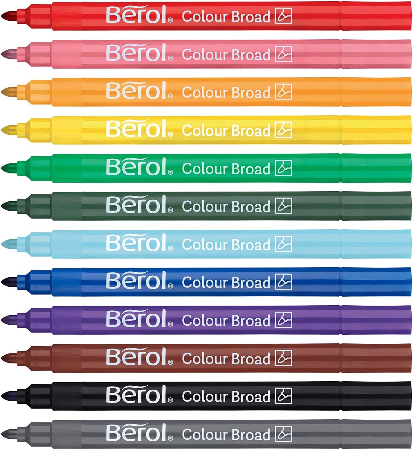 Berol Felt Tip Pens - Washable Broad Tip Markers for Kids, 42-Pack 10