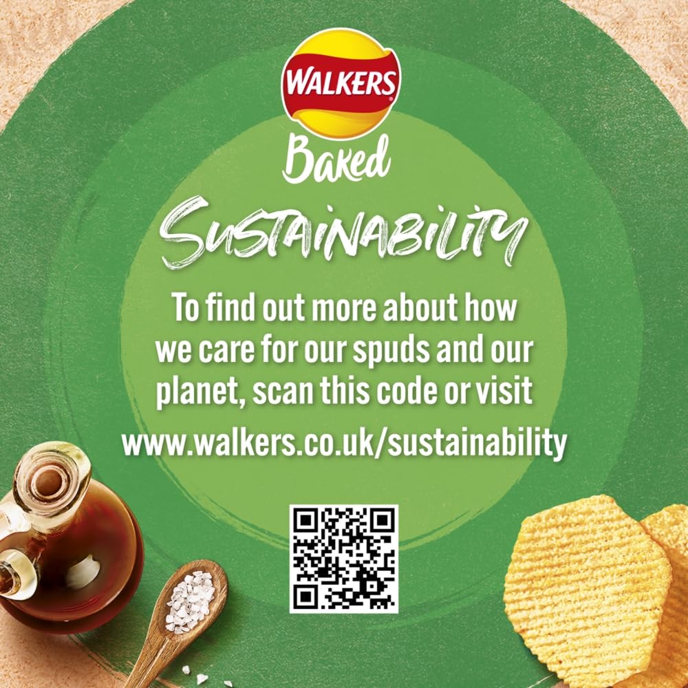 Walkers Baked Salt & Vinegar Crisps 32 x 37.5g - 50% Less Fat Snacks