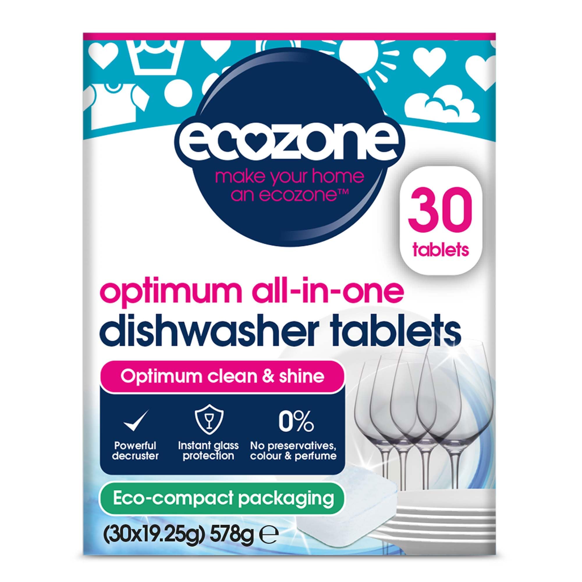 Ecozone Optimum All In One Dishwasher Tablets 30 Pack