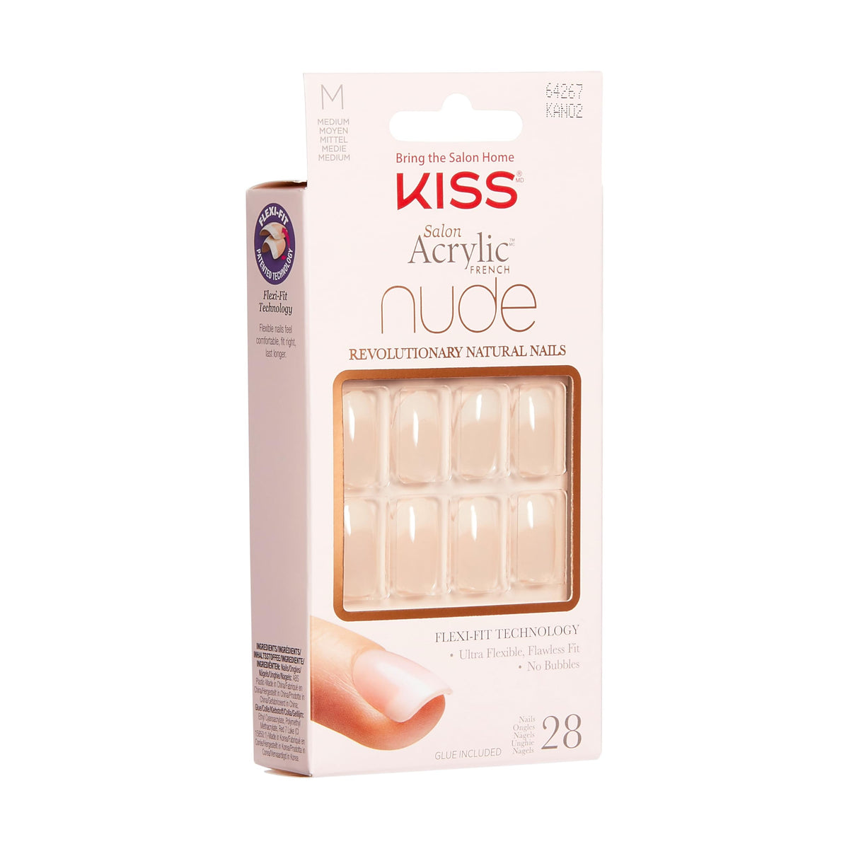 KISS Graceful Acrylic Nail Kit - 28 Count | Beige | Matte Finish 7