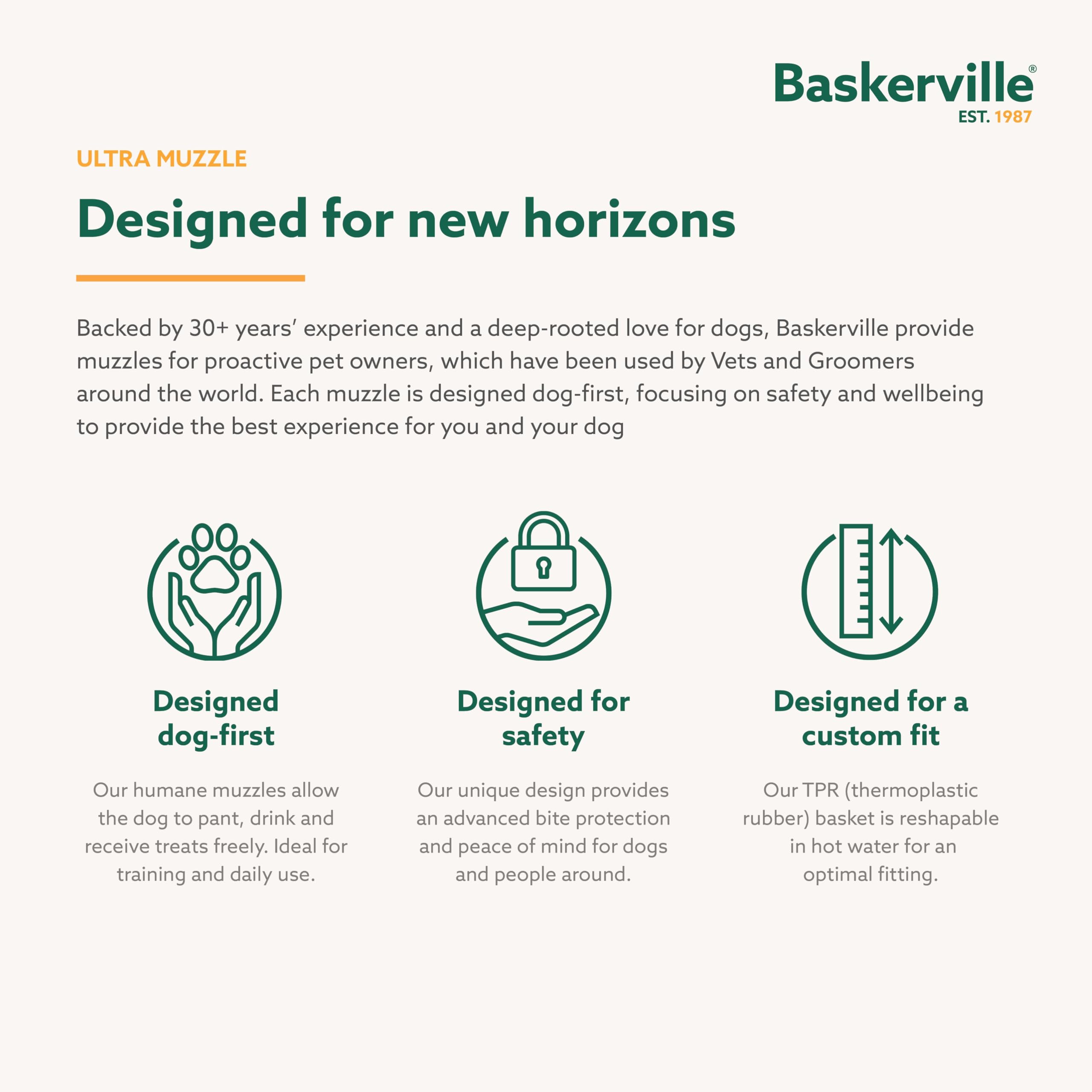 Baskerville Ultra Muzzle - Size 4 | Patented Humane Design | Breathable TPR 8