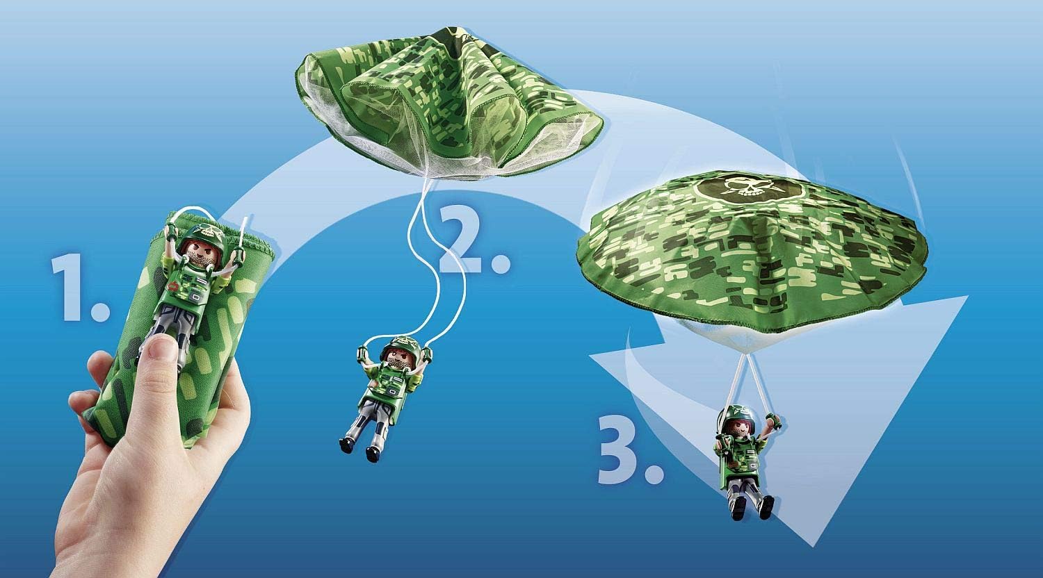 PLAYMOBIL City Action Police Parachute Search Playset - Helicopter Chase with Figures & Parachute for Ages 4-10 3