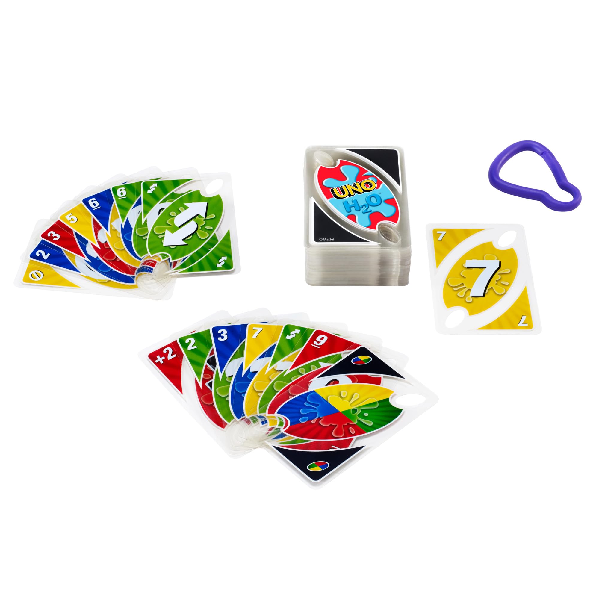 Mattel Games UNO H2O To Go Card Game - Water Resistant Plastic Cards | 108 Cards | Unisex Children 1