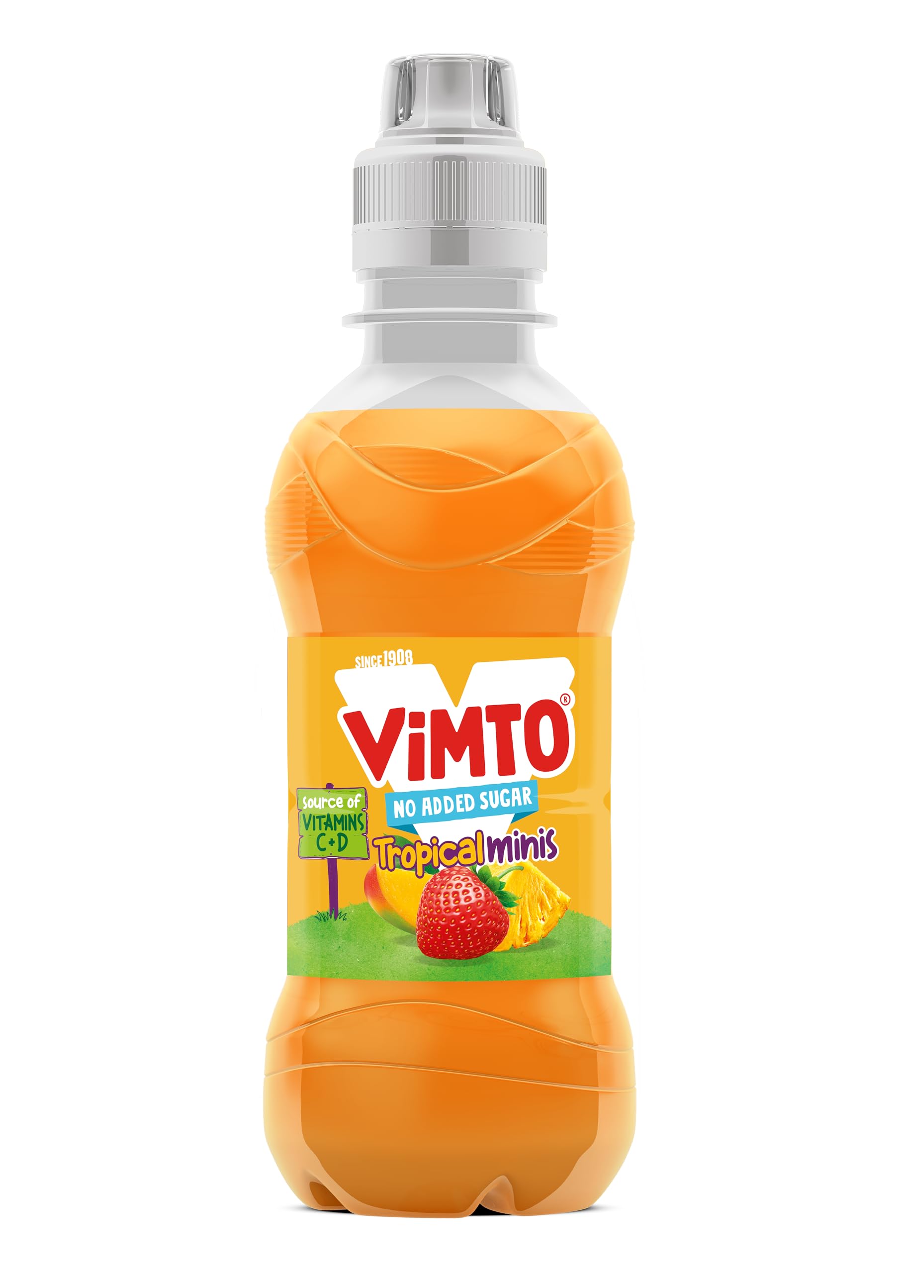 Vimto Kids Tropical Mango, Strawberry & Pineapple Juice Drink – No Added Sugar, 250ml Resealable Bottles (Pack of 6) 3