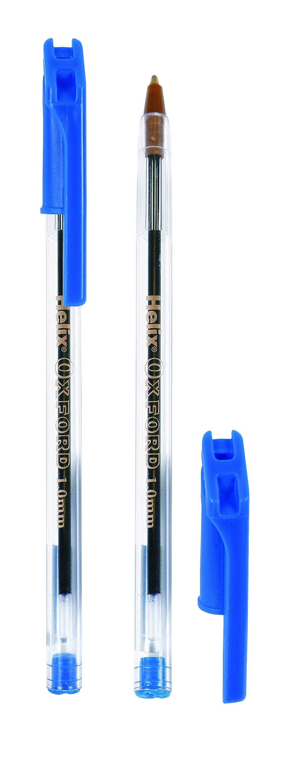 Helix Oxford Ballpoint Pens - Medium 1.0mm Point, Blue Ink | Pack of 6 2