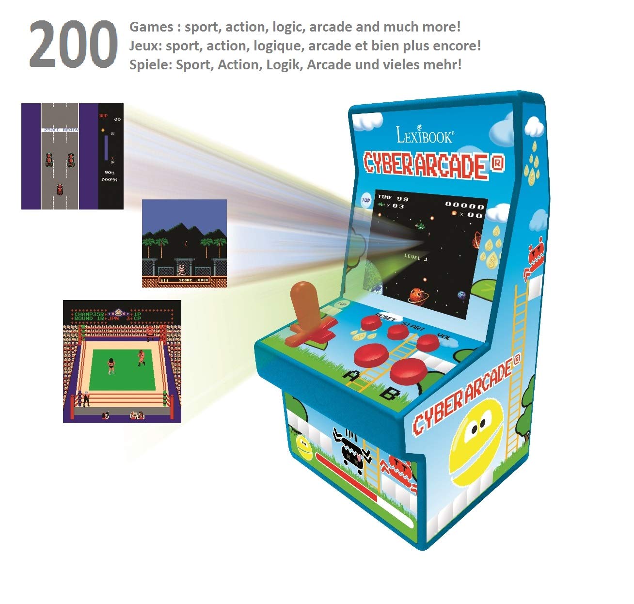 Lexibook Cyber Arcade Console JL2940 with 200 Retro Games and 2.8'' Color LCD Screen 3