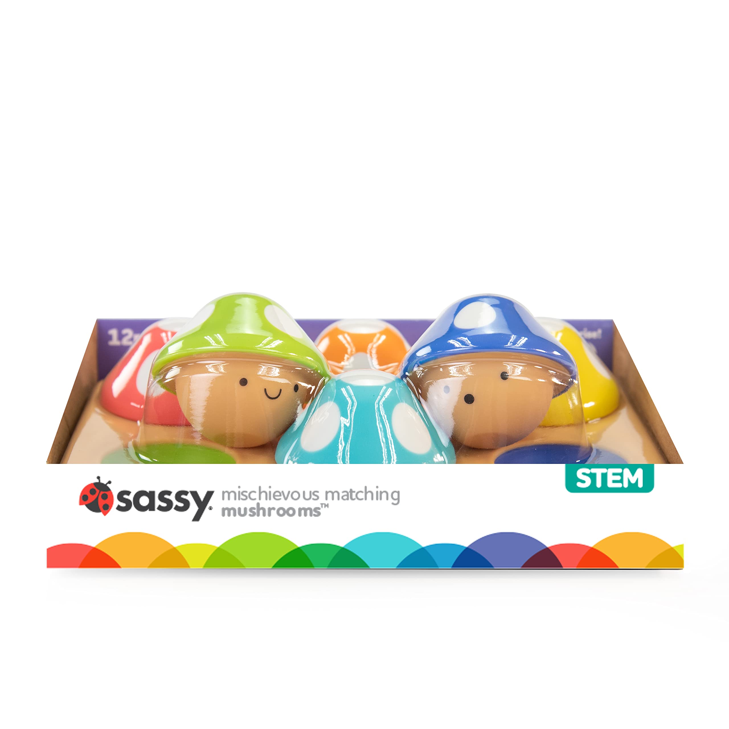 Sassy Matching Mushrooms - Fine Motor Skills & Emotional Learning Toy for Babies 7