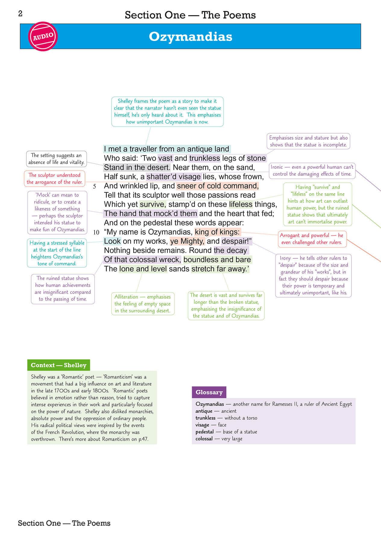 CGP New GCSE English AQA Poetry Guide - Power & Conflict Anthology | Online Edition, Audio & Quizzes