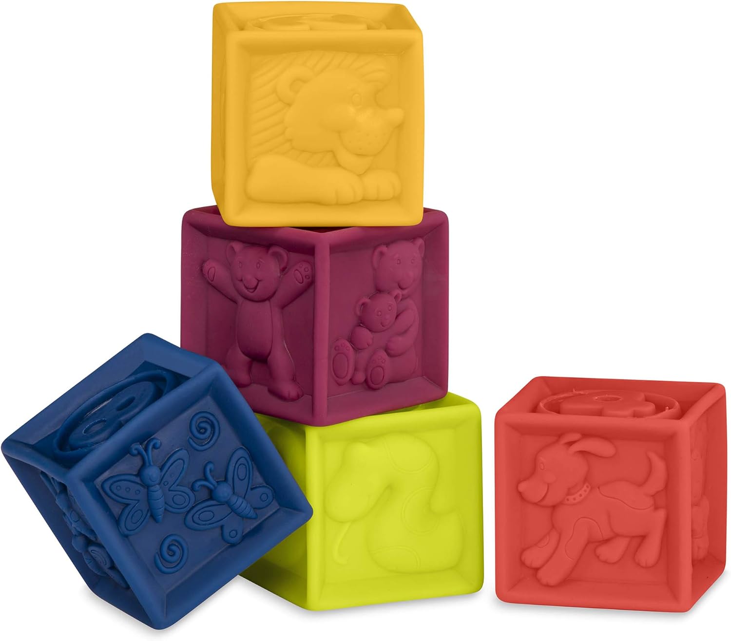 B. Toys One Two Squeeze Baby Blocks - 10 Soft Educational Stacking Blocks for Toddlers 6 Months+ 5