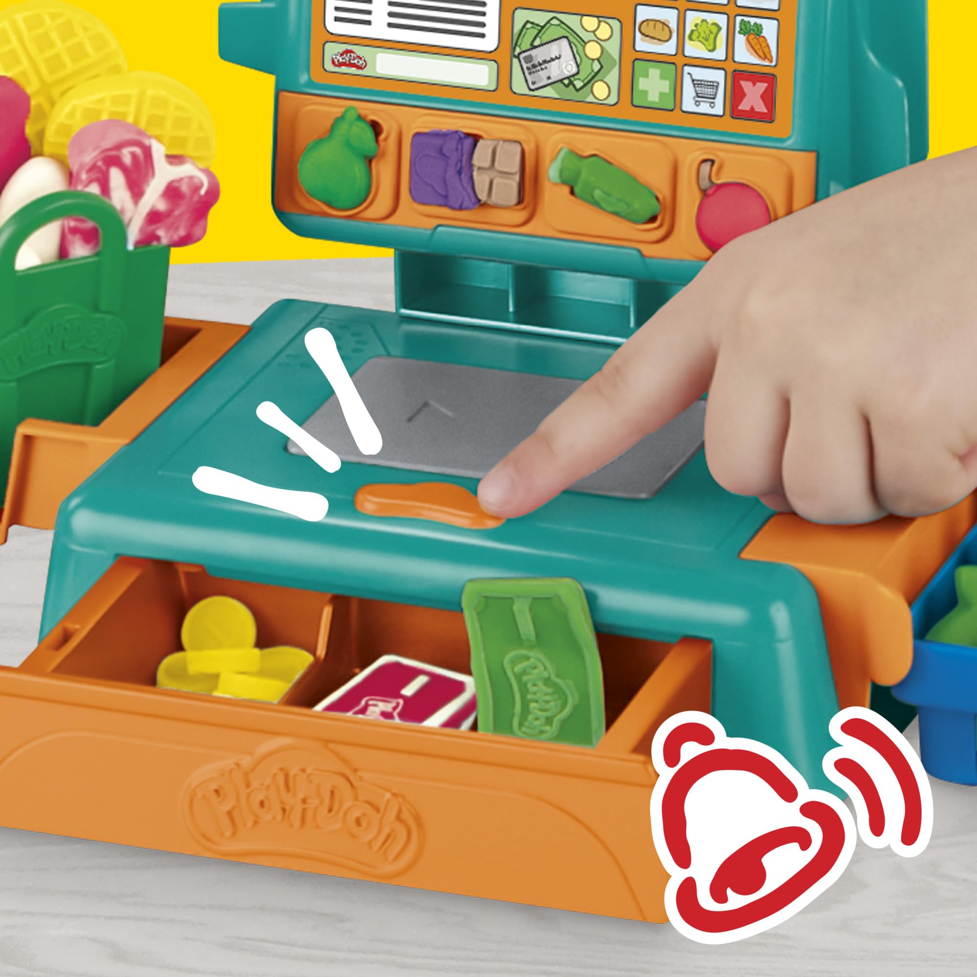 Play-Doh Cash Register Toy Supermarket Playset with 8 Cans of Compound | Ages 3+ 4
