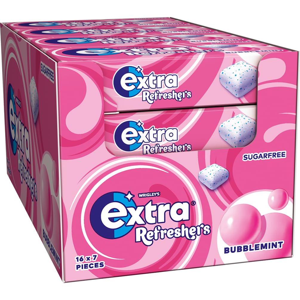 Extra - Refreshers Chewing Gum Bubblemint (112 Pieces, 16 Packs)