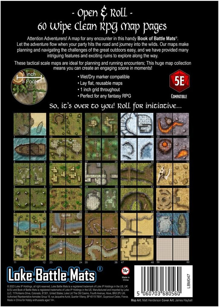 Loke BattleMats Big Book of Battle Mats Wilds, Wrecks & Ruins 5