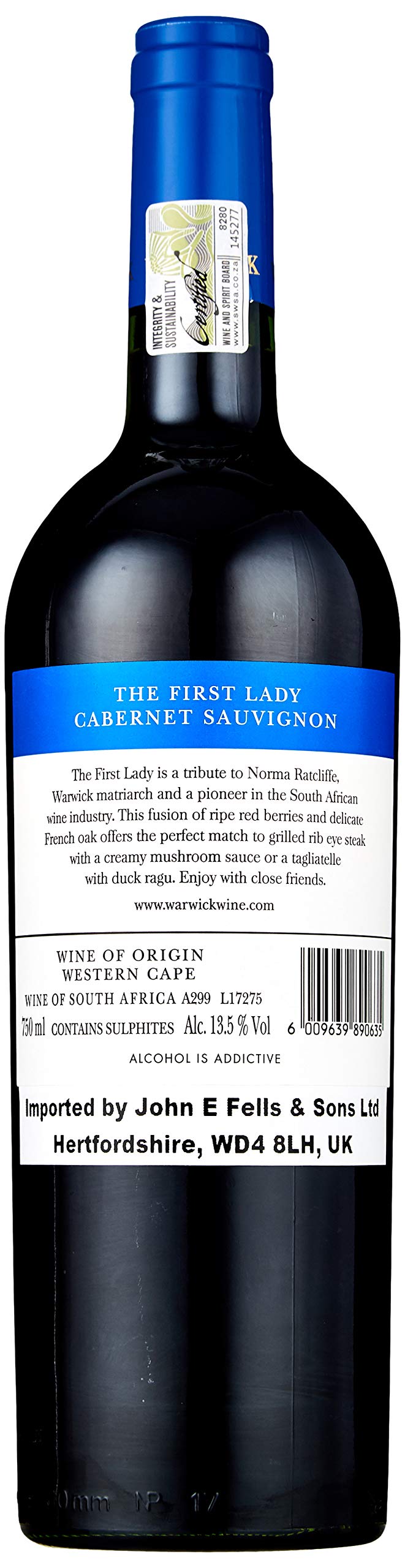 Warwick The First Lady Cabernet Sauvignon 75 cl 4