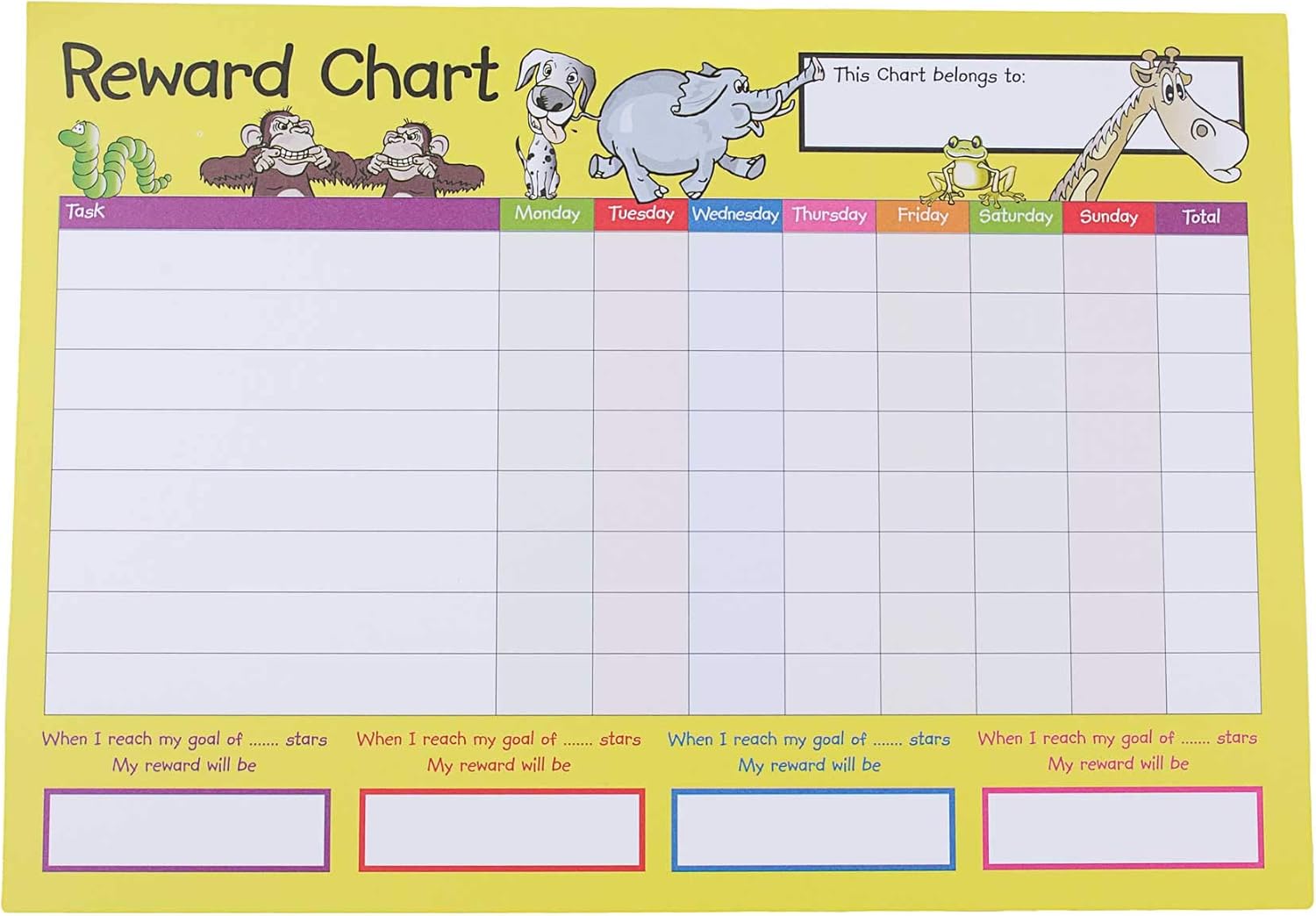 House of Card & Paper Reward Chart - 4 Charts with 225 Foil Star Stickers for Early Learning 3