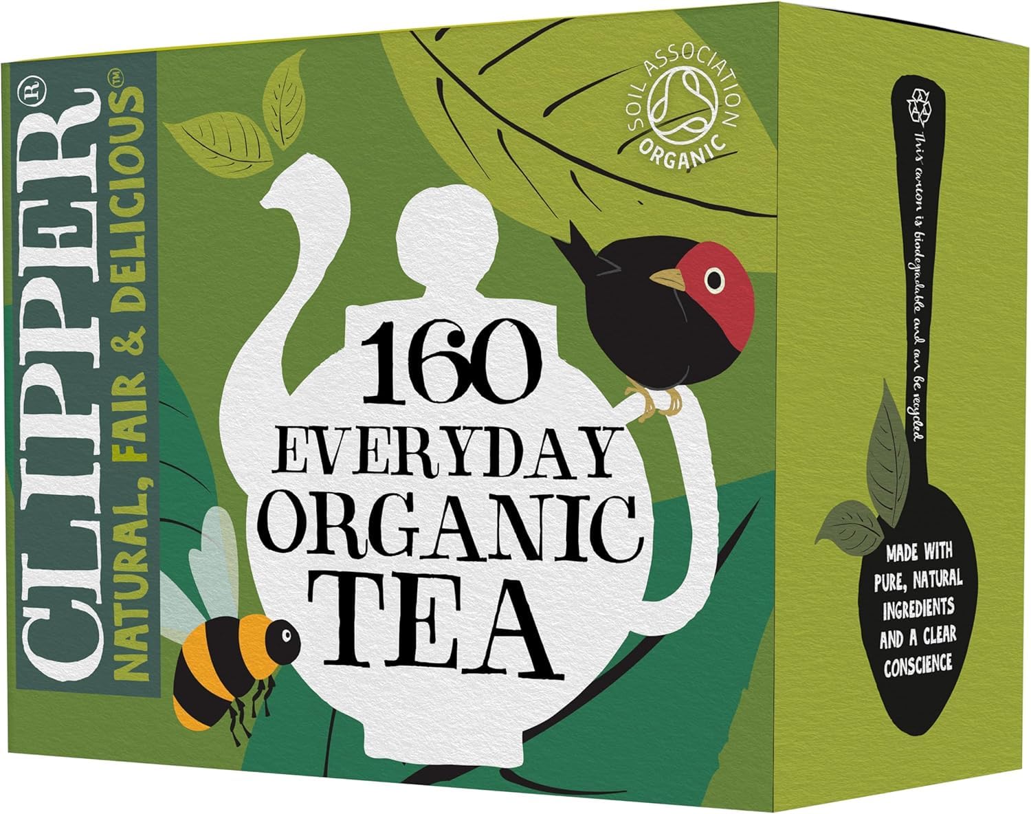 Clipper Organic Everyday Black Tea - 160 Teabags | Plastic Free | Fairtrade