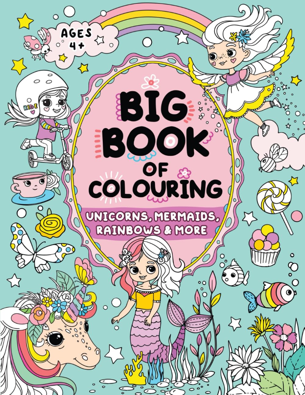 ZONULAR Big Book of Colouring for Girls | Ages 4+ | Large Print Paperback