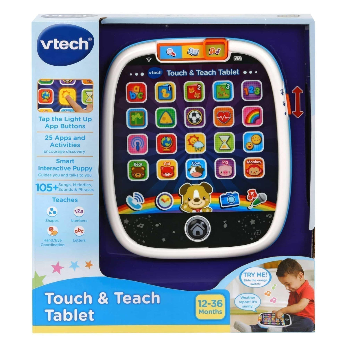 VTech Touch & Teach Tablet - Early Learning | 25 App Buttons | Ages 1-3 Years