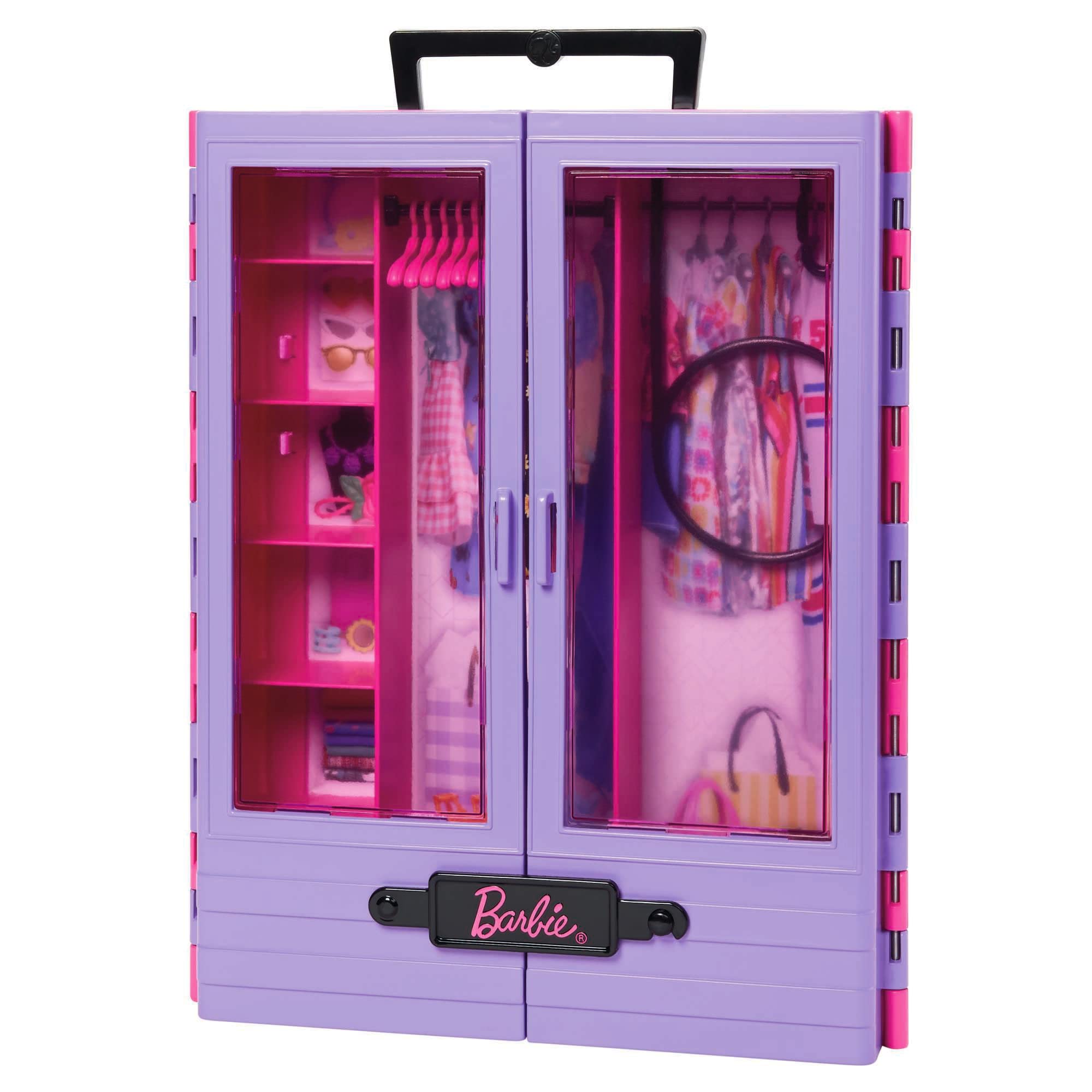Barbie Fashionistas Ultimate Closet Playset - Doll with 3 Outfits, 6 Hangers & 15 Accessories, Ages 5-18 3