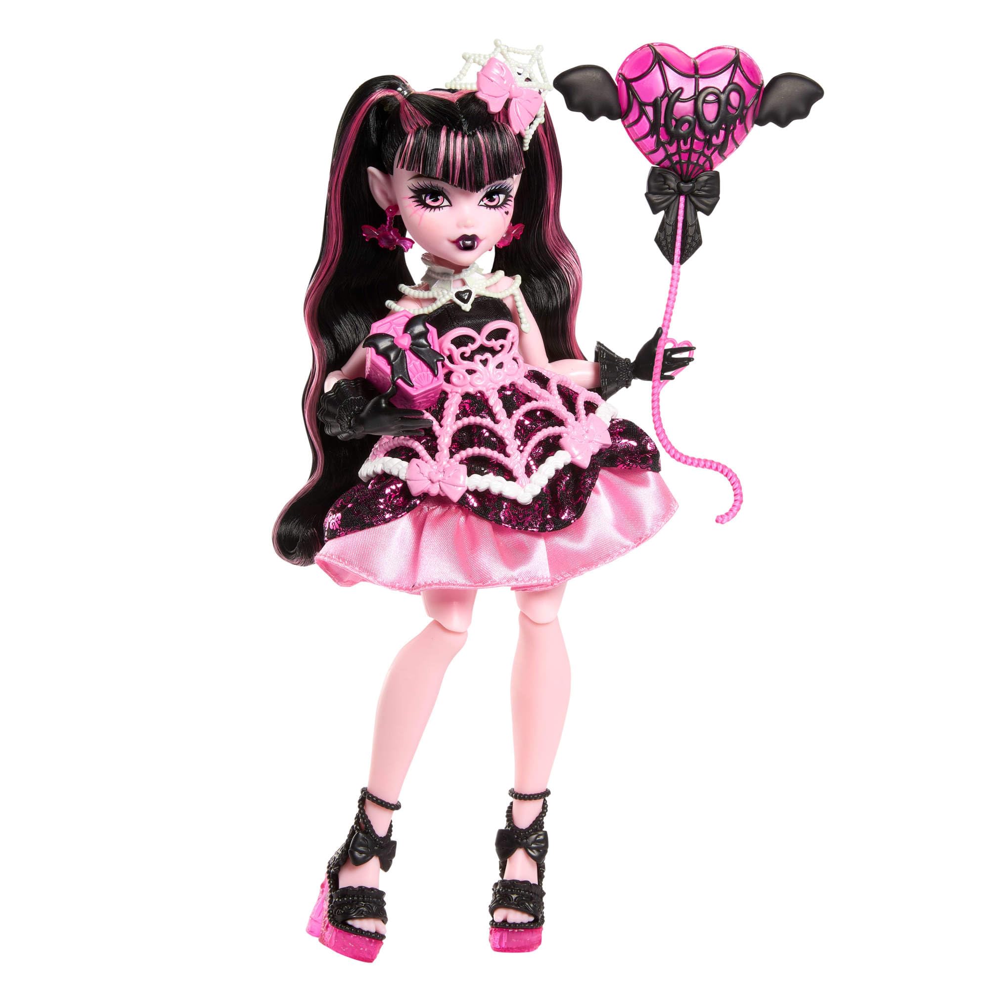 Monster High Draculaura Scary Sweet Birthday Doll in Pink Party Dress with Accessories
