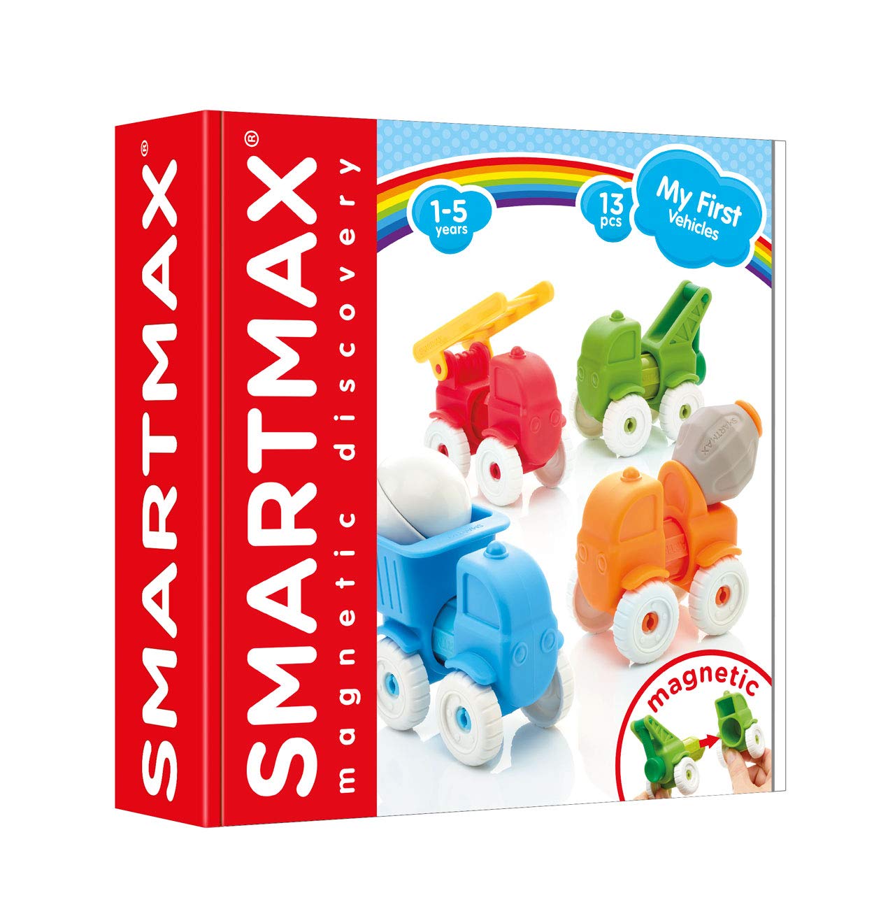 SMARTMAX My First Vehicles Magnetic Discovery Play Set | 13 Pieces | Ages 1-5 Years 1