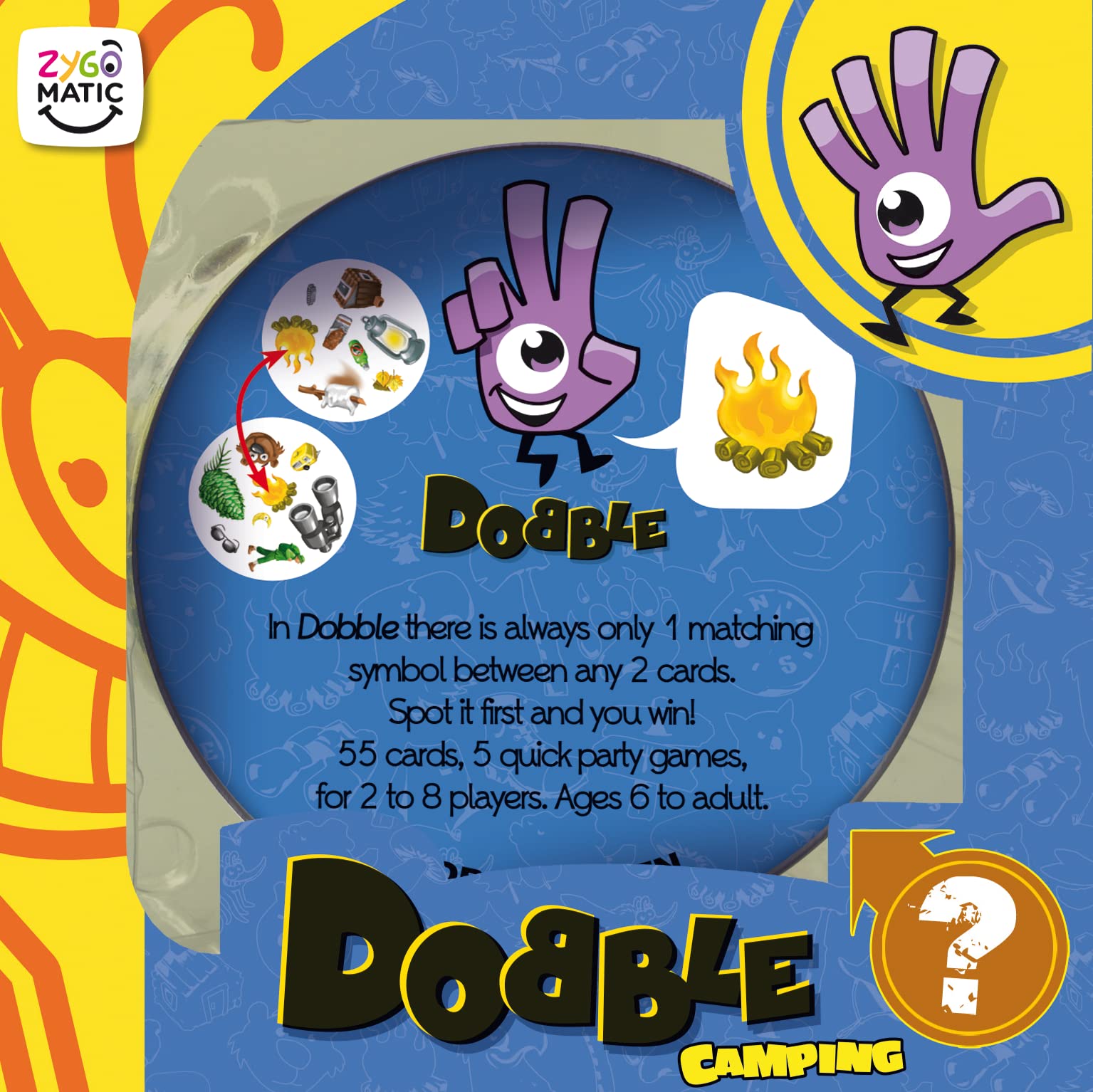 Asmodee Dobble Camping Card Game for Ages 6+ | 2-8 Players | 15-Minute Play Time