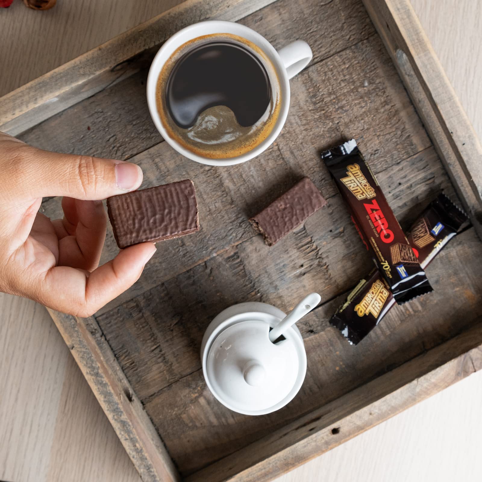 Tirma - 70% Dark Chocolate Wafers No Added Sugar Keto Friendly Low Carb Non-GMO Vegetarian Diabetic Friendly (3 Wafers, 64.5g) 4