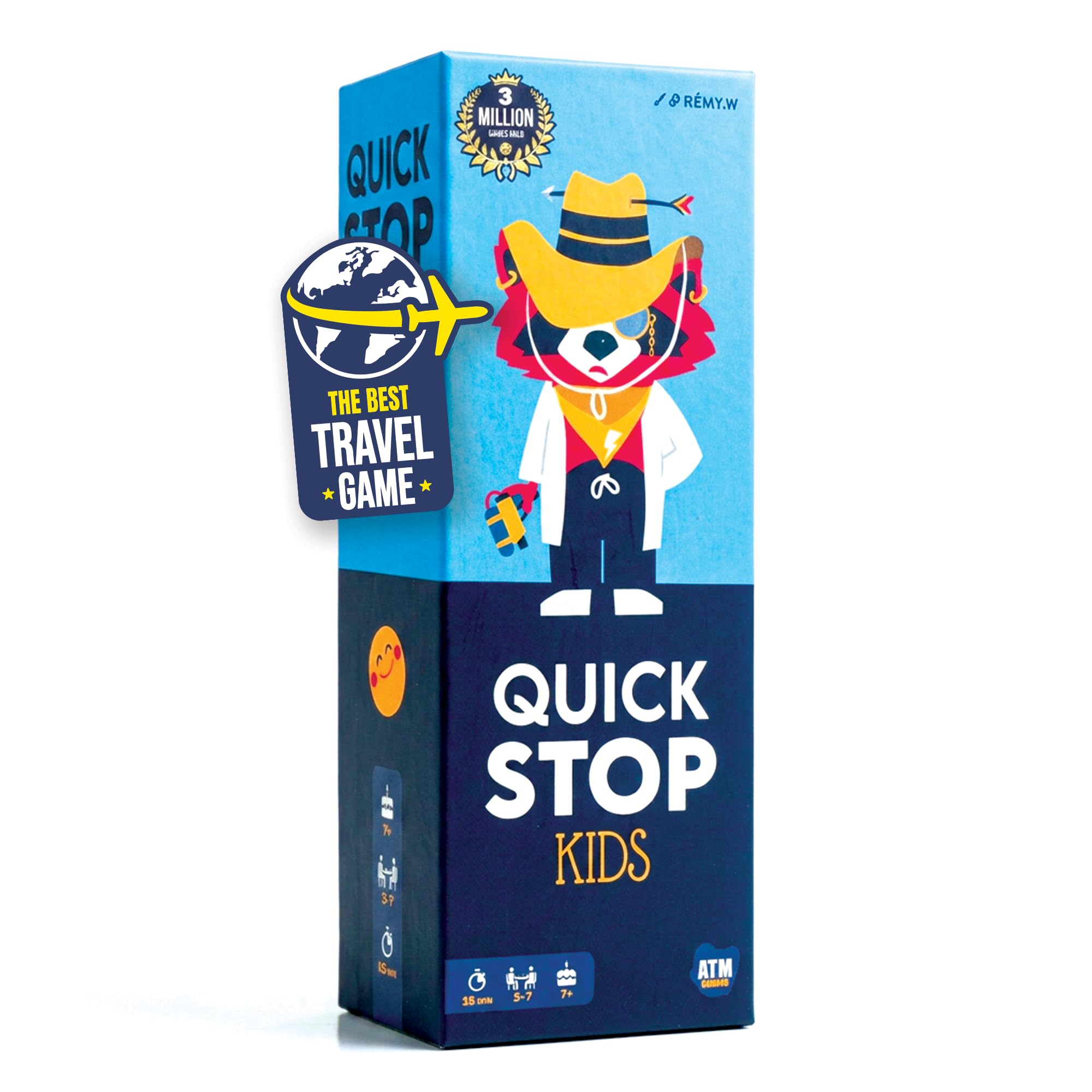 ATM Gaming Quickstop Kids - Fast-Paced Family Card Game | Ages 7+ | 2-7 Players | 15-30 Min Playtime